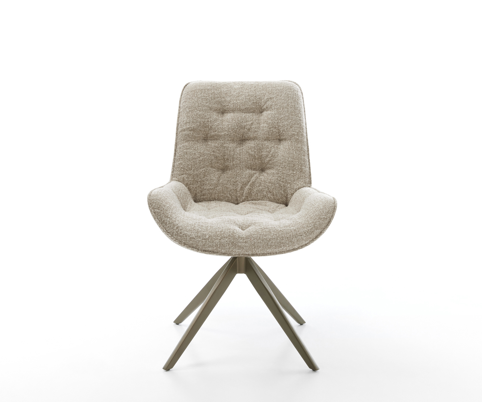 Jídelní židle Taimi-Flex látka Měkký béžová křížová podnož široká Titanová barva 360° otočný houpací funkce - Obrázek 2