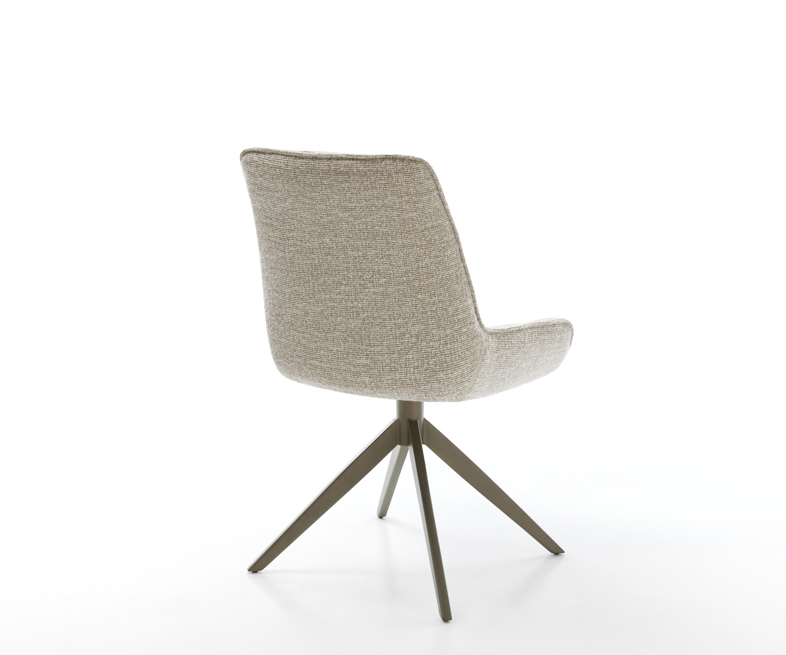 Jídelní židle Taimi-Flex látka Měkký béžová křížová podnož široká Titanová barva 360° otočný houpací funkce - Obrázek 5