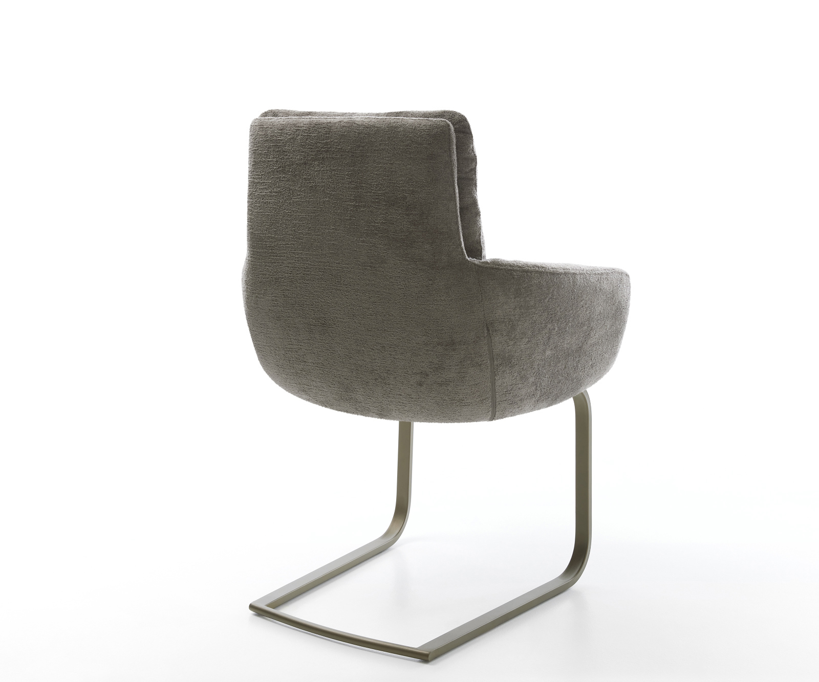 Jídelní židle Abelia-Flex s područkami bouclé měkký tmavě béžová konzolová podnož plochý titanová barva - Obrázek 5