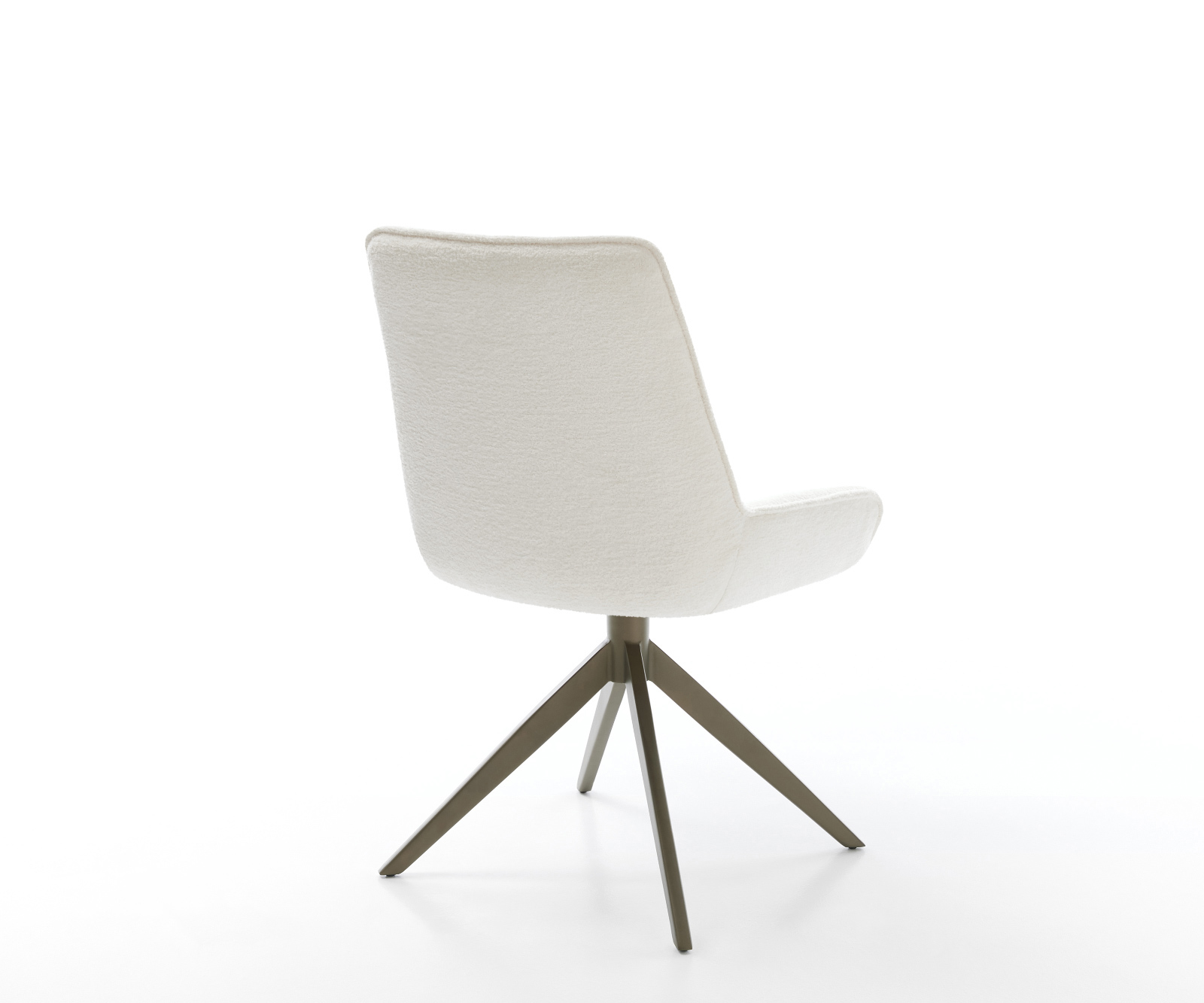 Jídelní židle Taimi-Flex bouclé měkký béžová křížová podnož široká titanová barva 360° otočný houpací funkce - Obrázek 5