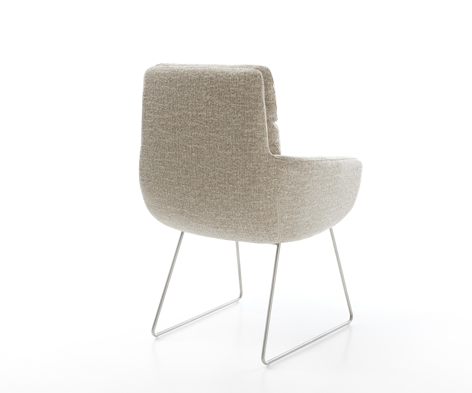 Jídelní židle Abelia-Flex s područkami látka Měkký béžová tenká podnož nerezová ocel - Obrázek 5