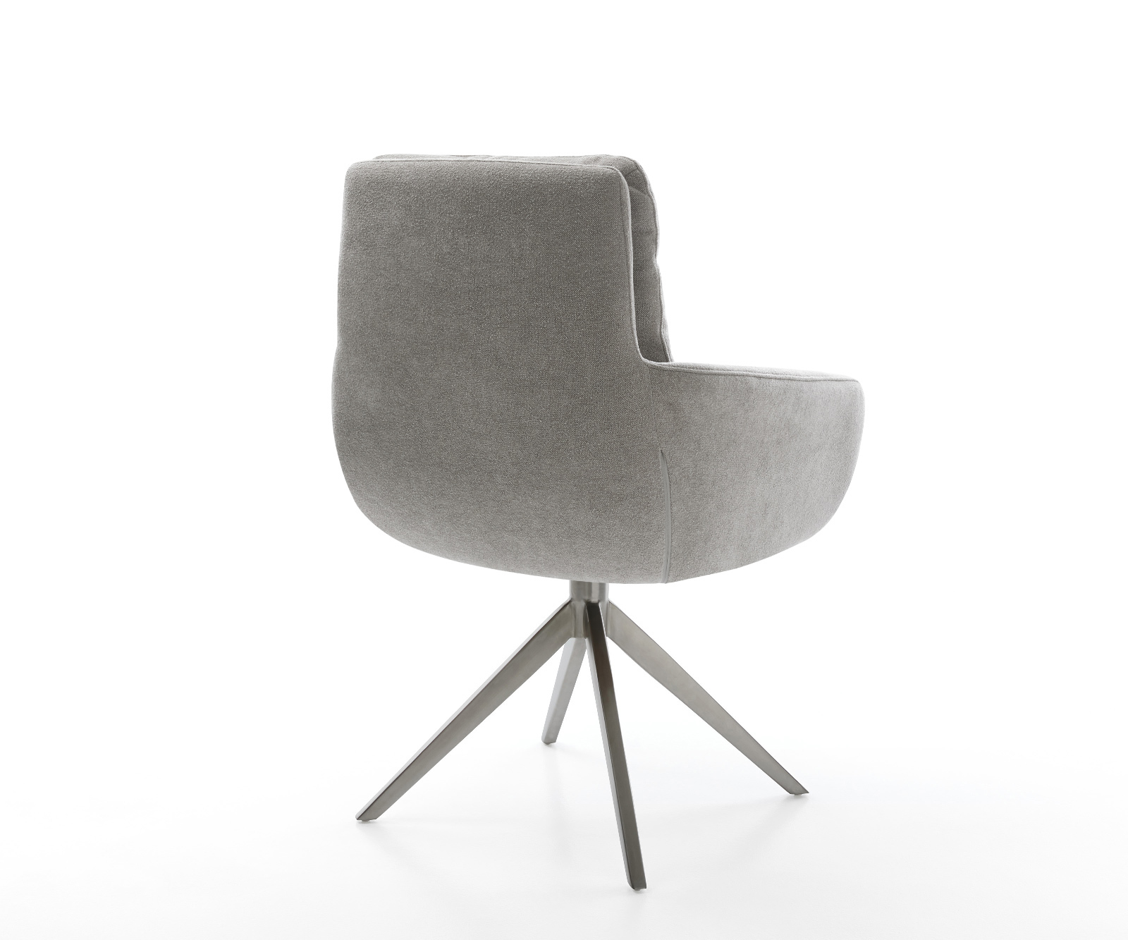 Jídelní židle Abelia-Flex s područkami potahová látka Měkký šedá křížová podnož široká grafitová 360° otočná houpací funkce - Obrázek 5