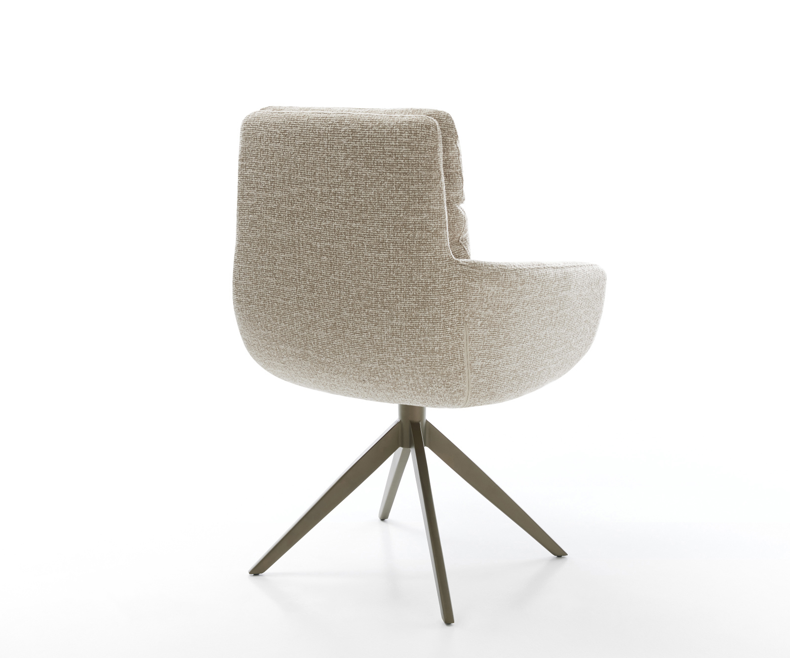 Jídelní židle Abelia-Flex s područkami látka Měkký béžová široká křížová podnož Titanová barva 360° otočný houpací funkce - Obrázek 5