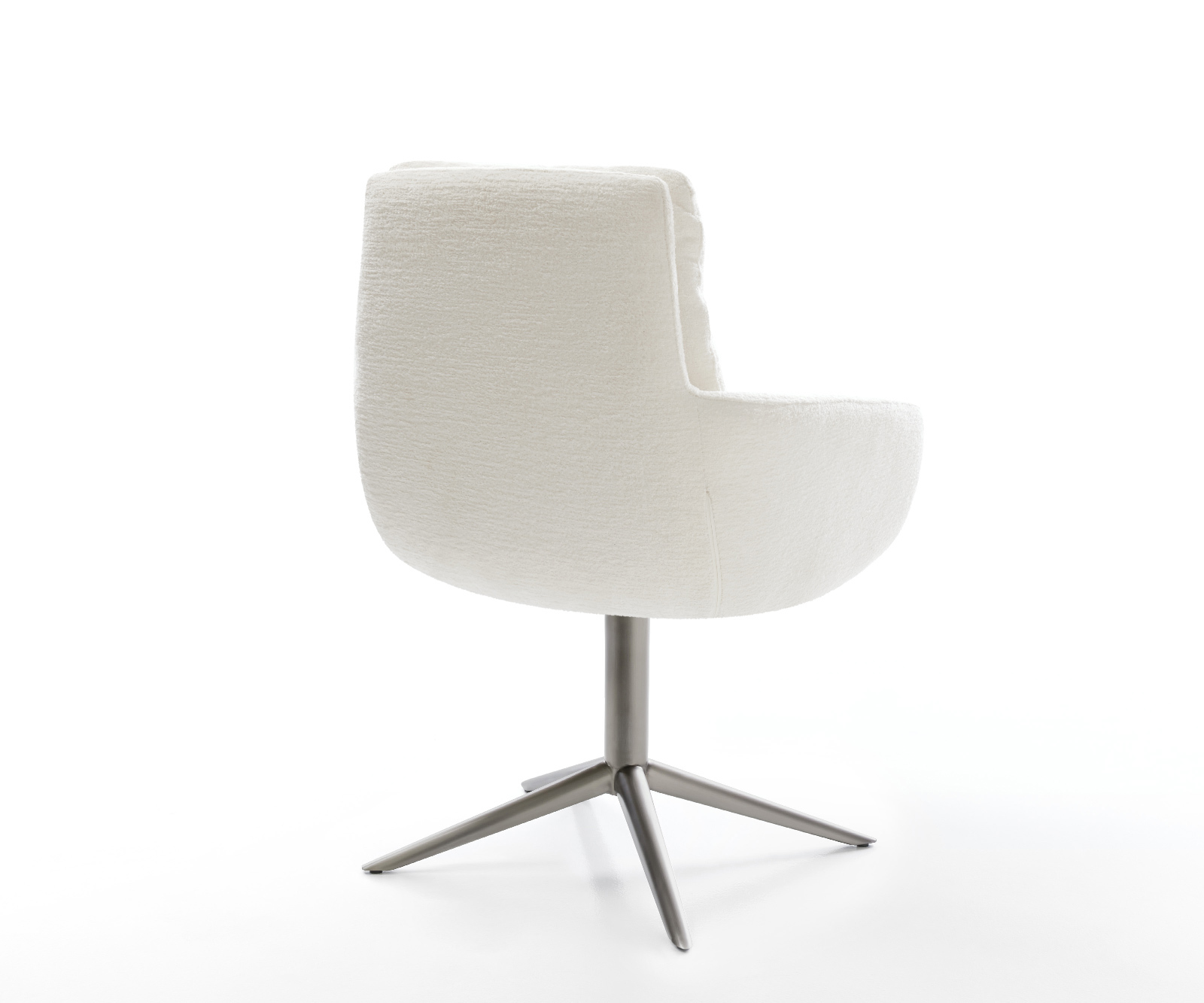 Jídelní židle Abelia-Flex s područkami bouclé měkký béžová křížová podnož grafit 360° otočný houpací funkce - Obrázek 5