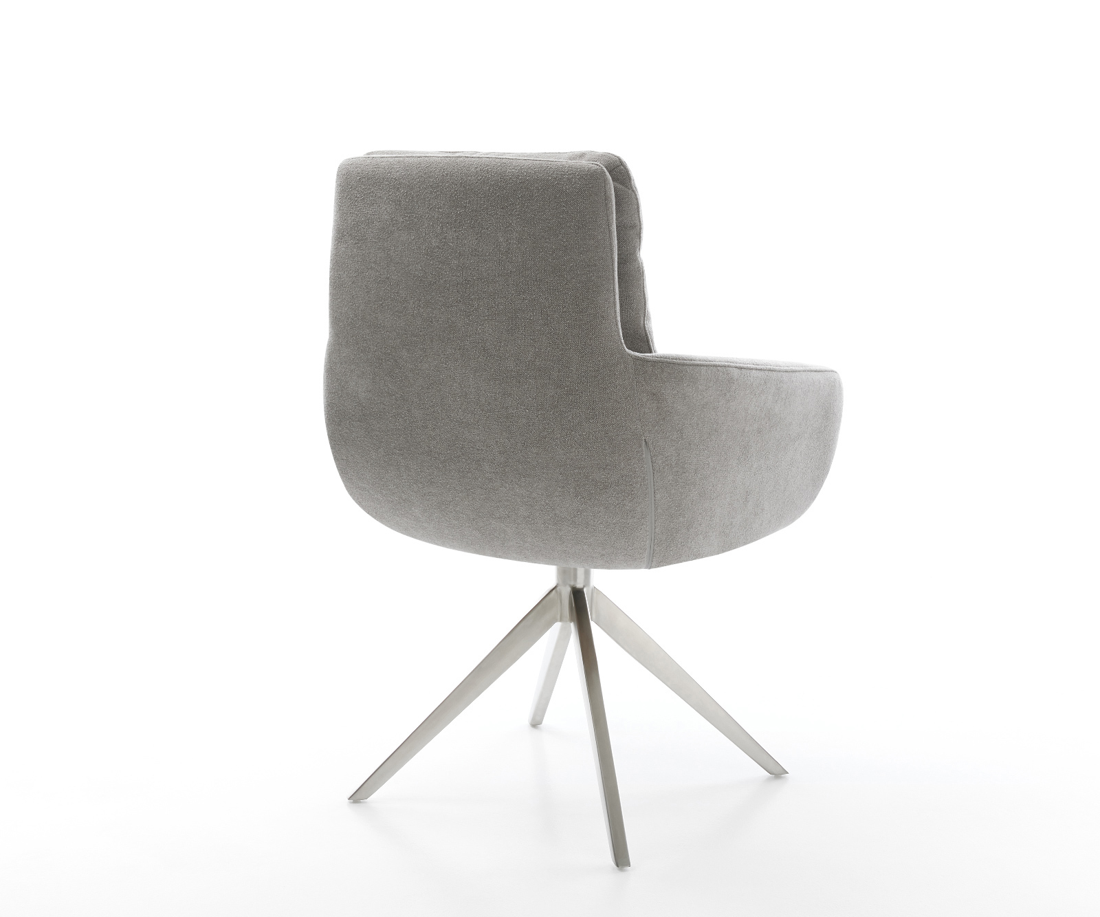 Jídelní židle Abelia-Flex s područkami potah látka Měkký šedá křížová podnož široká nerezová ocel 360° otočný houpací funkce - Obrázek 5