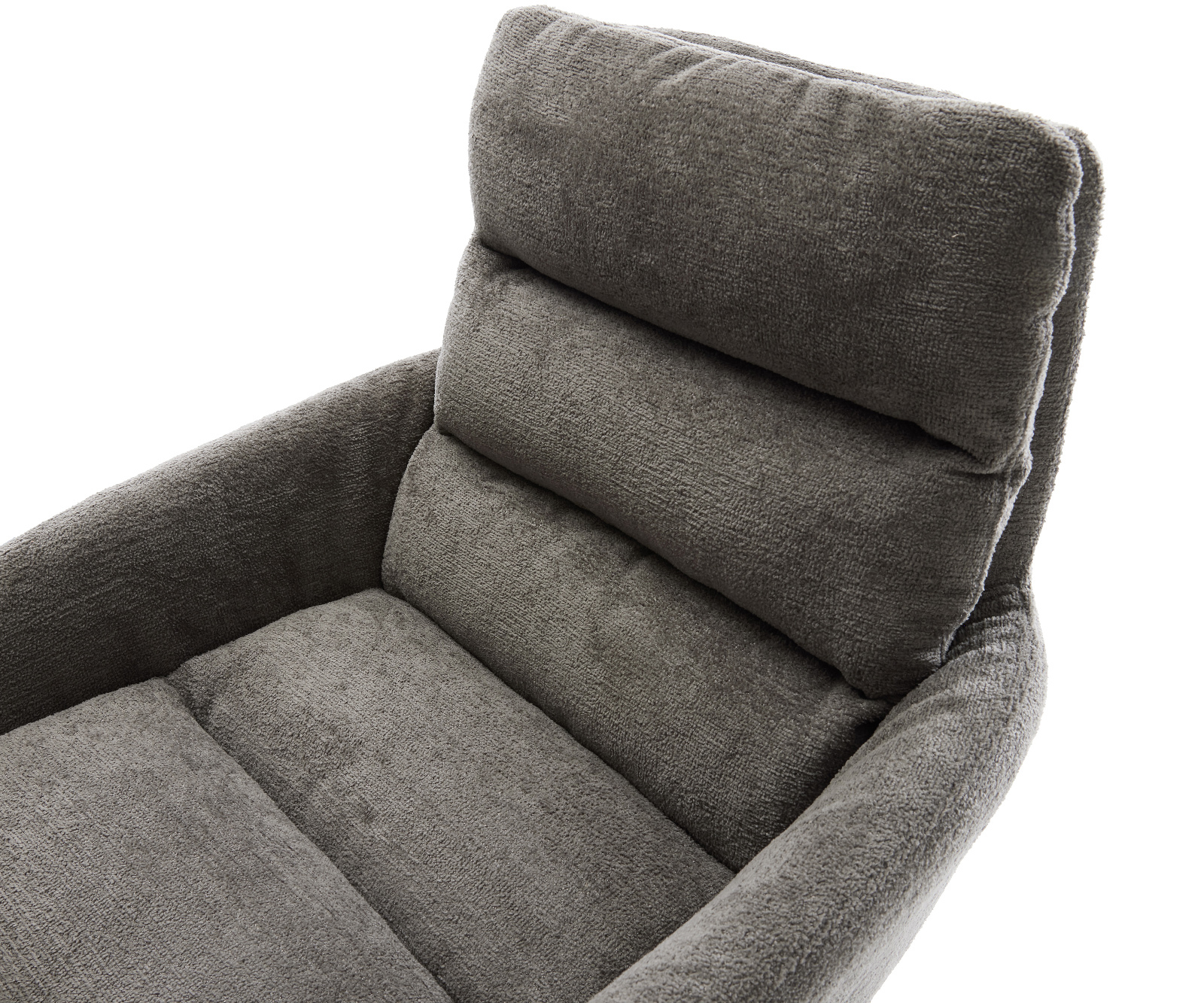 Jídelní židle Abelia-Flex s područkami bouclé měkký tmavě béžová křížová podnož široká titanová barva 360° otočný houpací funkce - Obrázek 4