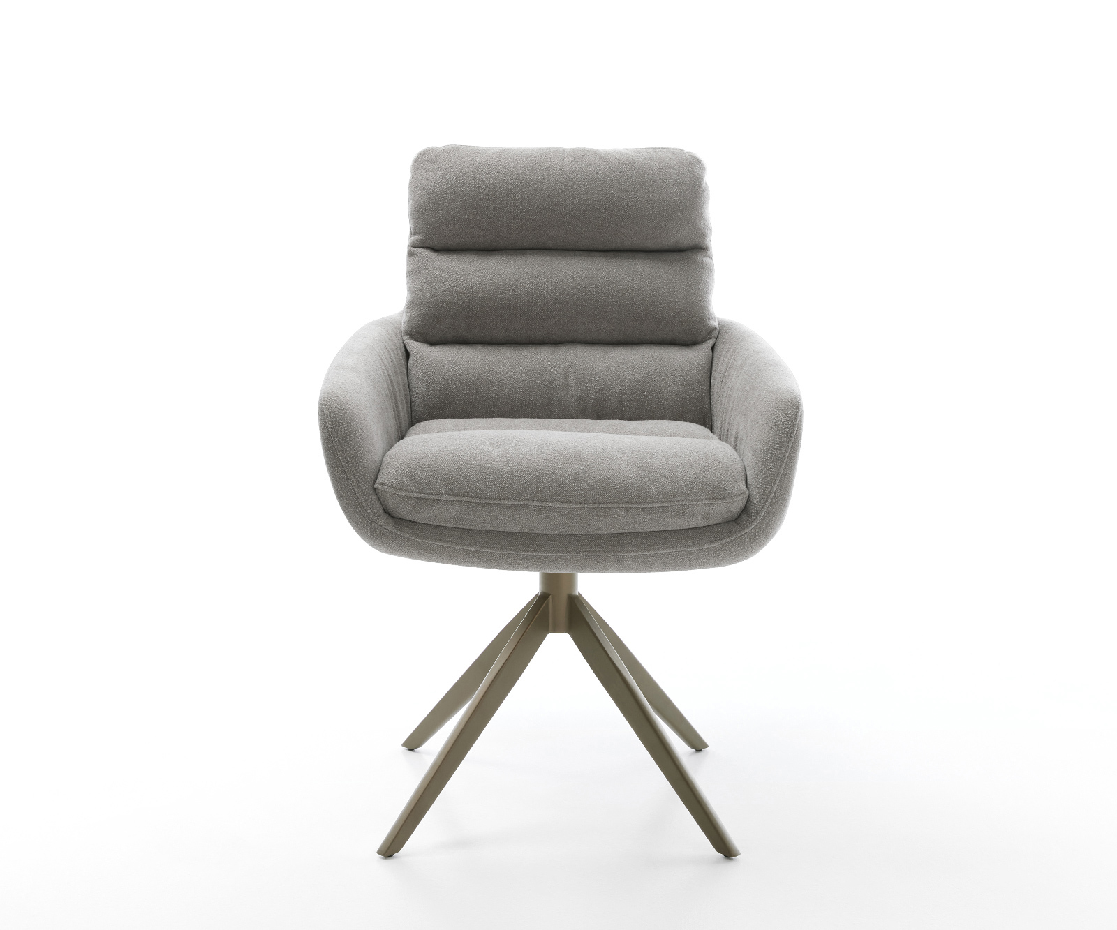 Jídelní židle Abelia-Flex s područkami strukturovaná látka Měkký šedá široká křížová podnož Titanová barva 360° otočný houpací funkce - Obrázek 2