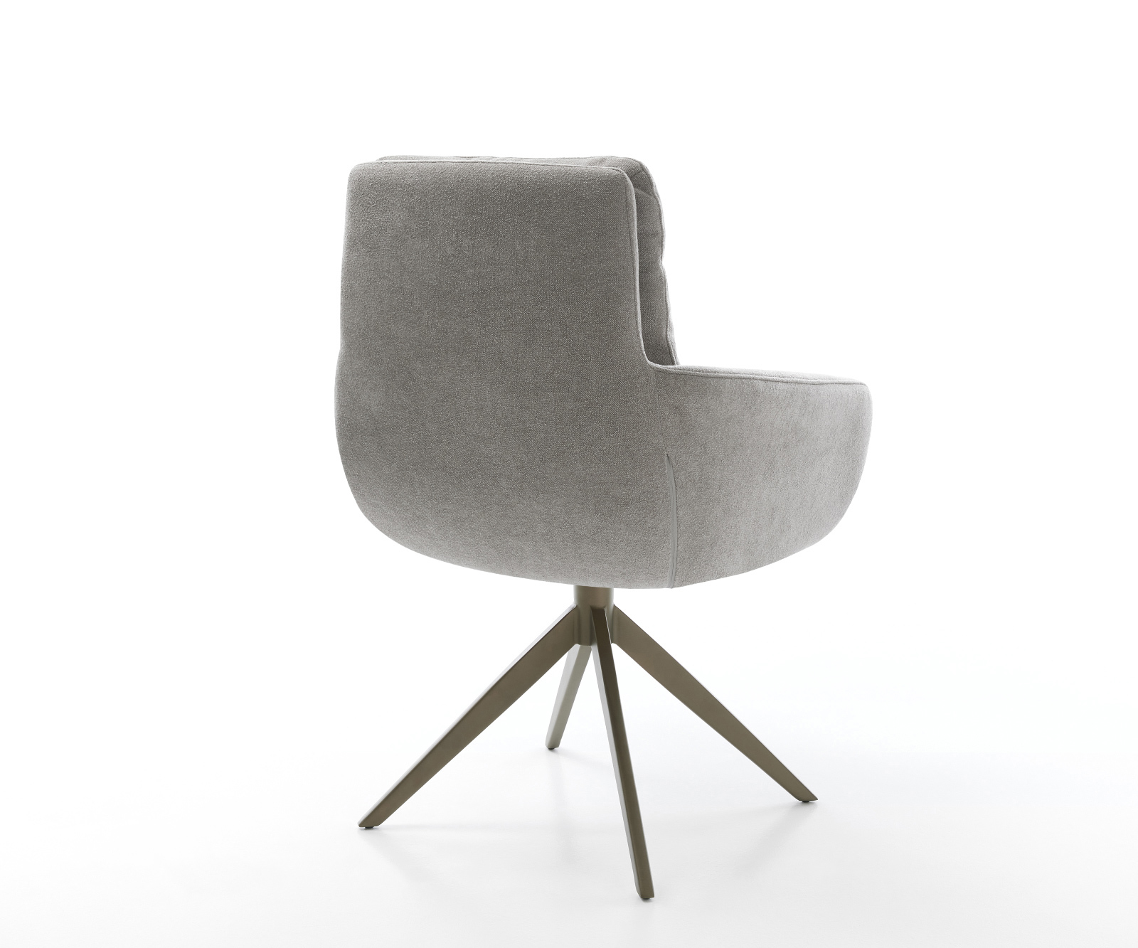 Jídelní židle Abelia-Flex s područkami strukturovaná látka Měkký šedá široká křížová podnož Titanová barva 360° otočný houpací funkce - Obrázek 5