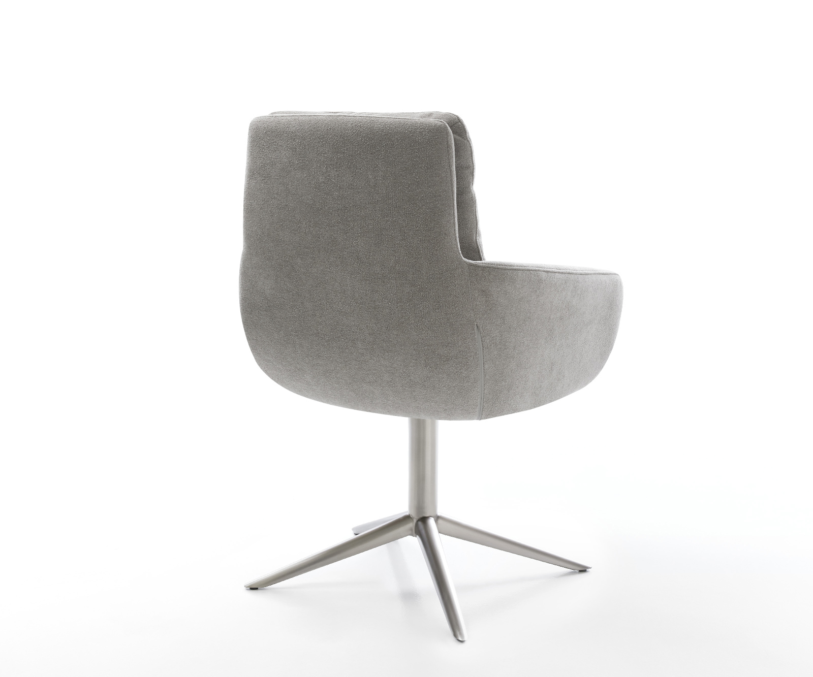 Jídelní židle Abelia-Flex s područkami potahová látka Měkký šedá křížová podnož nerezová ocel 360° otočný houpací funkce - Obrázek 5