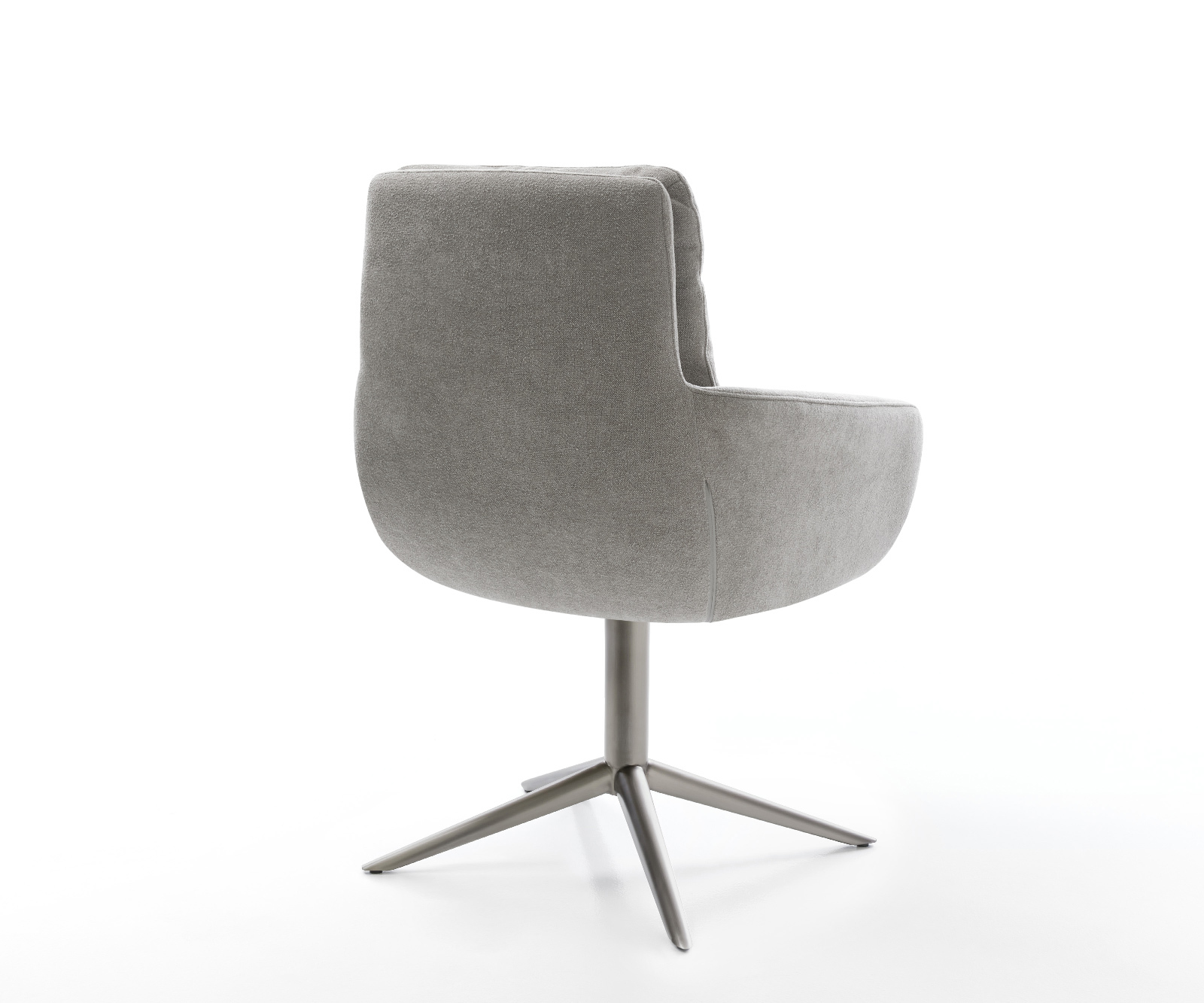 Jídelní židle Abelia-Flex s područkami potahová látka Měkký šedá křížová podnož grafit 360° otočný houpací funkce - Obrázek 5