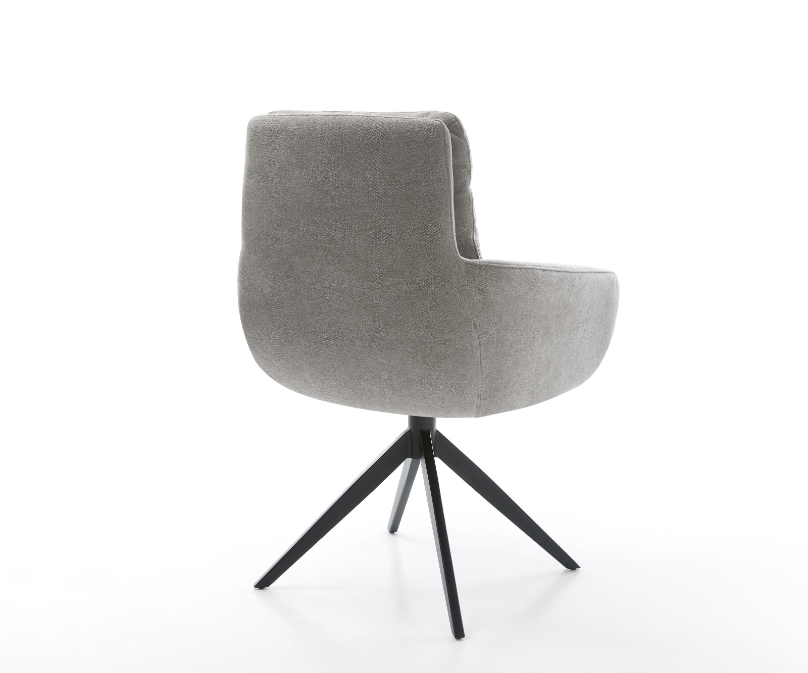 Jídelní židle Abelia-Flex s područkami potahová látka Měkký šedá křížová podnož široká černá otočný 360° houpací funkce - Obrázek 5