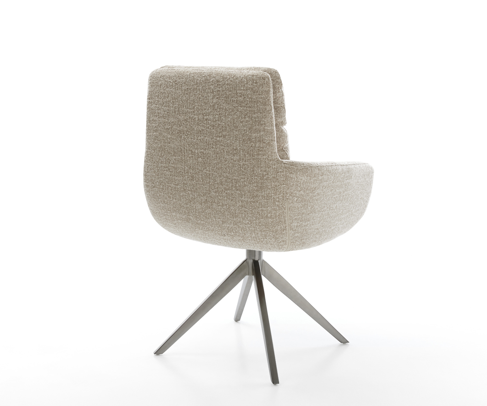 Jídelní židle Abelia-Flex s područkami látka Měkký béžová křížová podnož široká grafitová 360° otočná houpací funkce - Obrázek 5