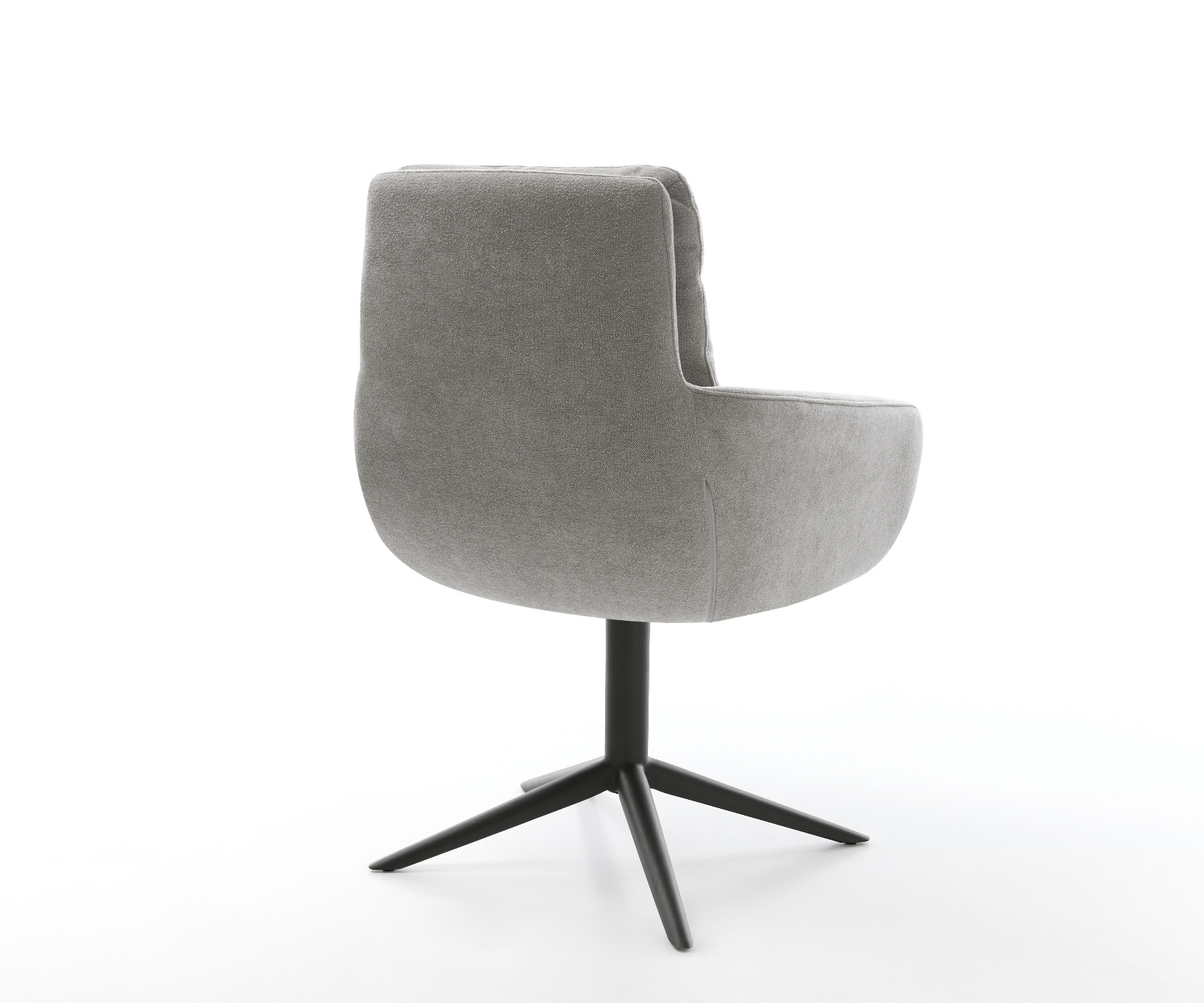 Jídelní židle Abelia-Flex s područkami potahová látka Měkký šedá křížová podnož černá otočný o 360° houpací funkce - Obrázek 5