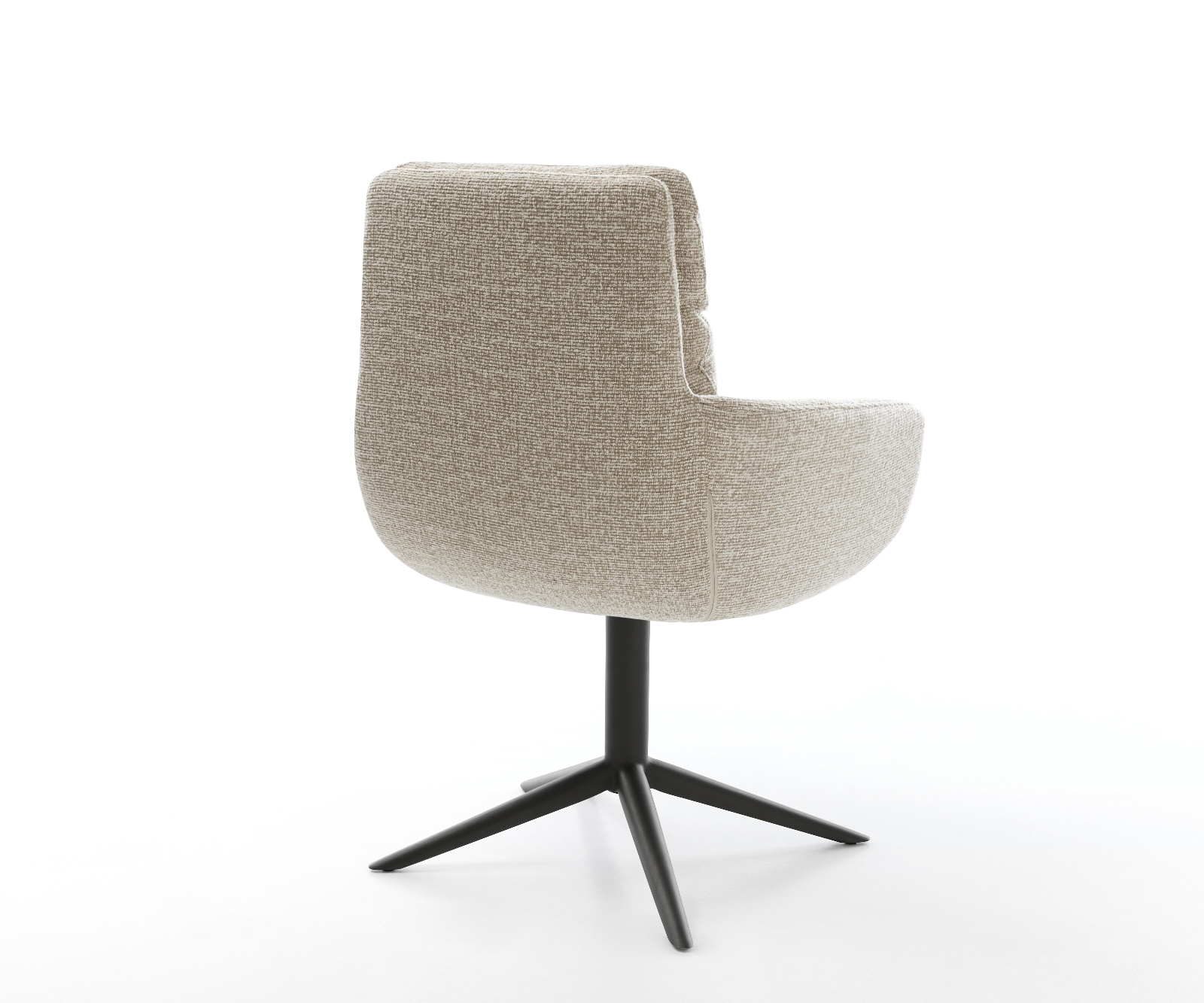 Jídelní židle Abelia-Flex s područkami látka Měkký béžová křížová podnož černá 360° otočný houpací funkce - Obrázek 5