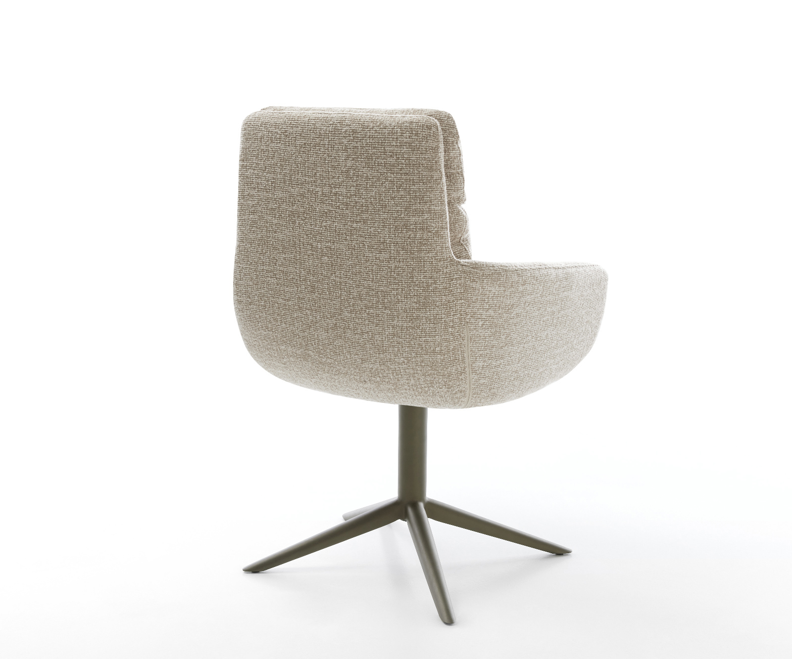 Jídelní židle Abelia-Flex s područkami látka Měkký béžová křížová podnož Titanová barva 360° otočný houpací funkce - Obrázek 5