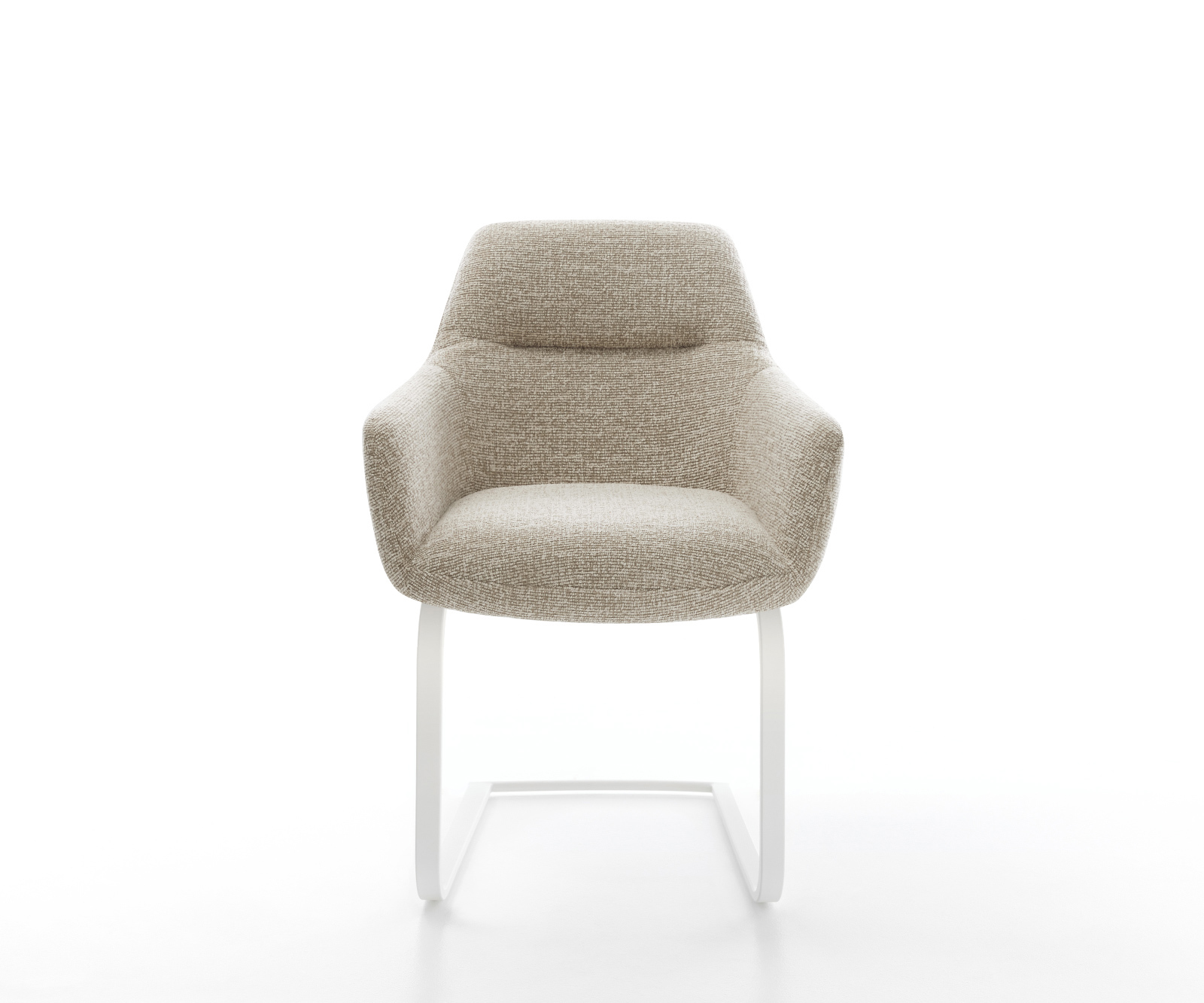 Jídelní židle Pejo-Flex tkanina Měkký béžová jídelní židle plochá bílá taštičkové pružiny - Obrázek 2