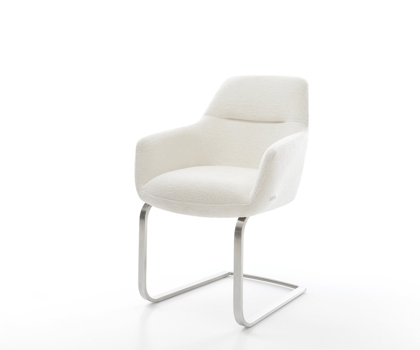 Jídelní židle Pejo-Flex bouclé měkký béžová jídelní židle plochá nerezová ocel taštičkové pružiny