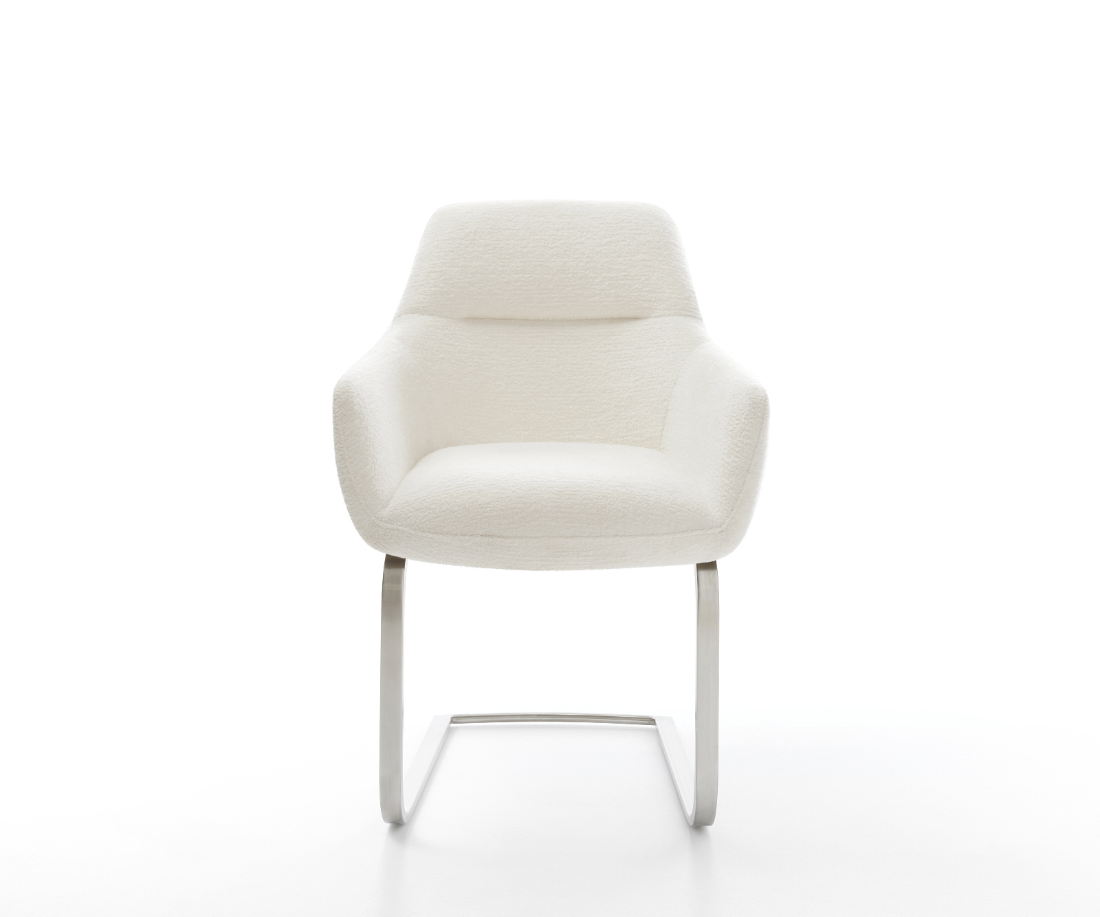 Jídelní židle Pejo-Flex bouclé měkký béžová jídelní židle plochá nerezová ocel taštičkové pružiny - Obrázek 2