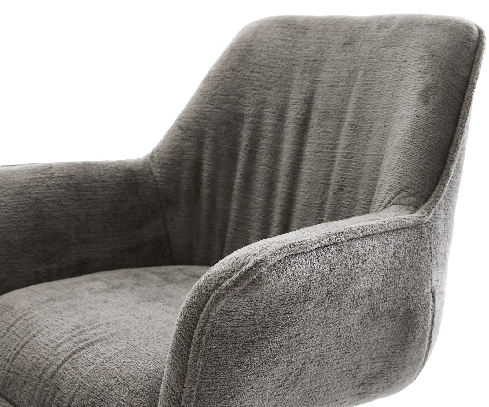 Jídelní židle Keila-Flex s područkami bouclé měkký tmavě béžová 4 nohy zúžené černá - Obrázek 4