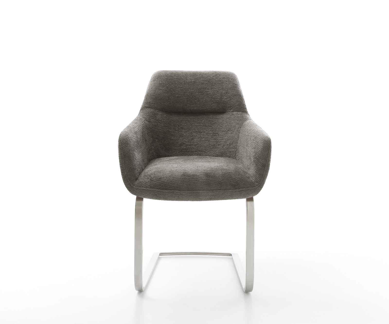 Jídelní židle Pejo-Flex bouclé měkký tmavě béžová jídelní židle plochý nerezová ocel taštičkové pružiny - Obrázek 2