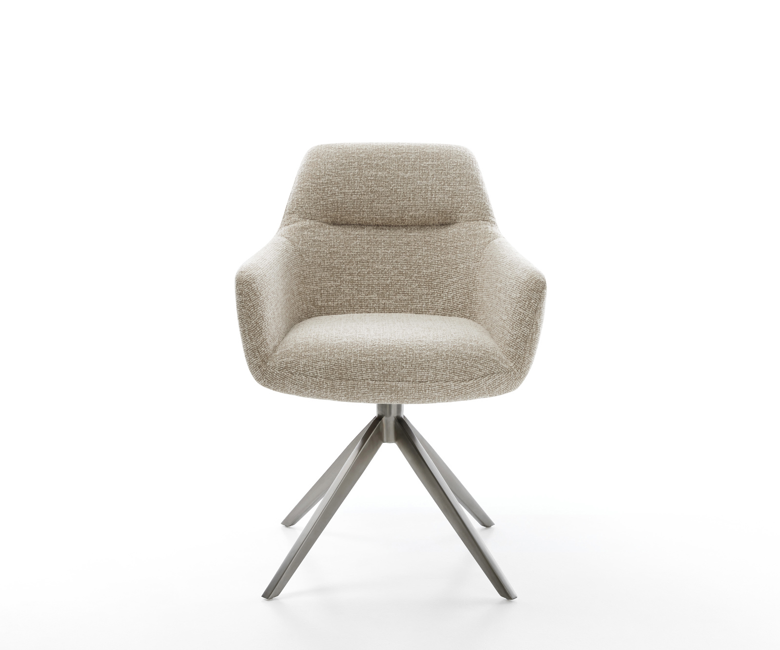 Jídelní židle Pejo-Flex látka Měkký béžová křížová podnož široká grafitová 360° otočný houpací funkce taštičkové pružiny - Obrázek 2