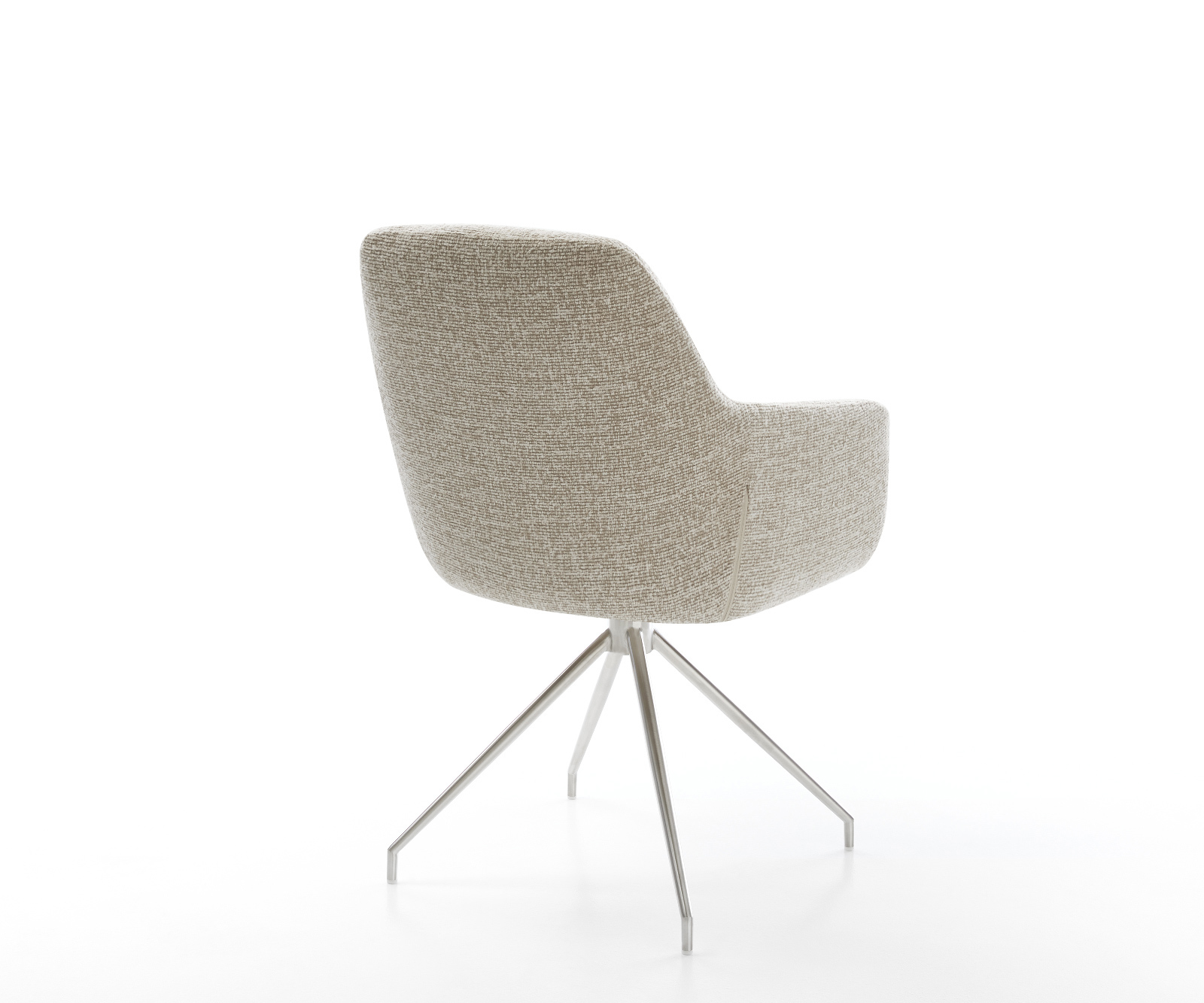 Jídelní židle Pejo-Flex tkanina Měkký béžová křížová podnož zúžená nerezová ocel taštičkové pružiny - Obrázek 5