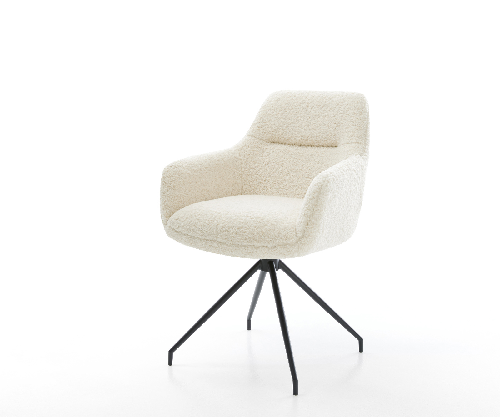 Jídelní židle Pejo-Flex plyšový manšestr béžová křížová podnož zúžená černá taštičkové pružiny