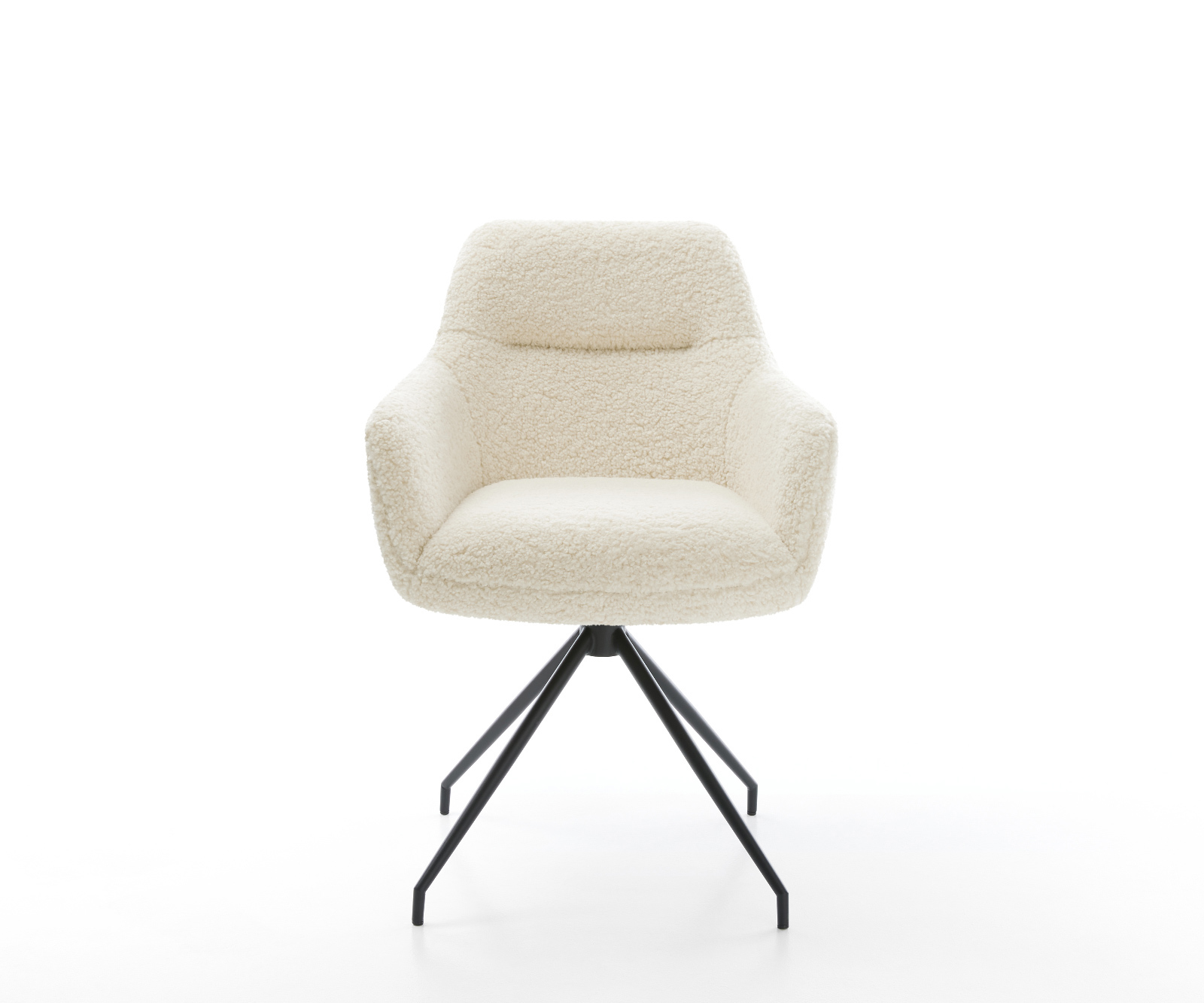 Jídelní židle Pejo-Flex plyšový manšestr béžová křížová podnož zúžená černá taštičkové pružiny - Obrázek 2