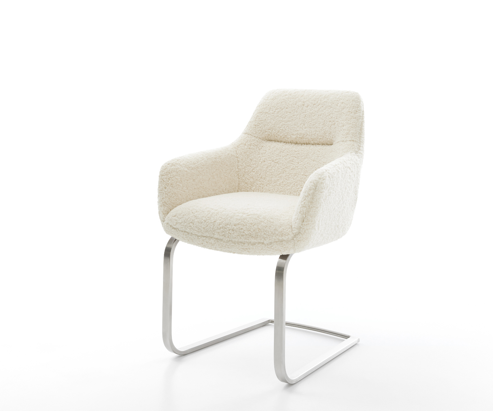 Jídelní židle Pejo-Flex plyšový manšestr béžová jídelní židle plochá nerezová ocel taštičkové pružiny