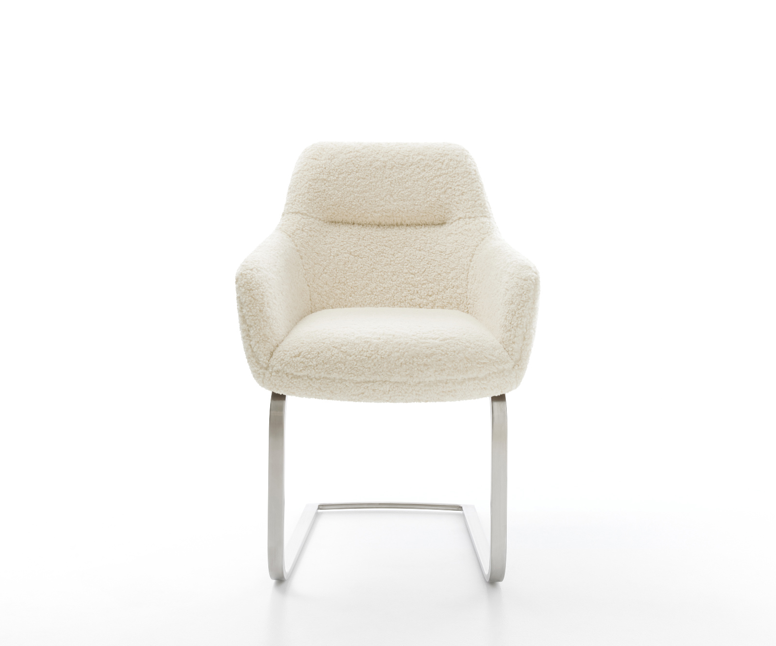 Jídelní židle Pejo-Flex plyšový manšestr béžová jídelní židle plochá nerezová ocel taštičkové pružiny - Obrázek 2