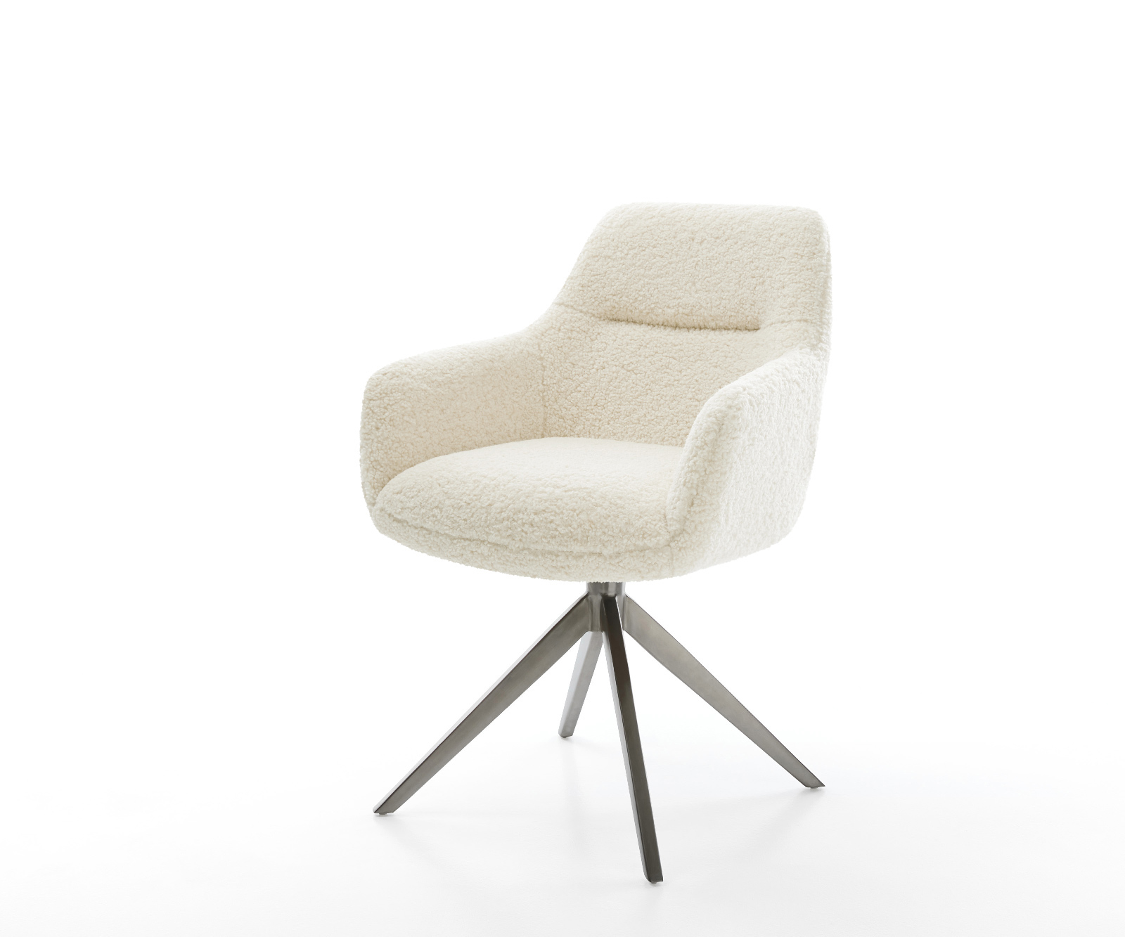 Jídelní židle Pejo-Flex plyšový manšestr béžová křížová podnož široká grafitová 360° otočný houpací funkce taštičkové pružiny