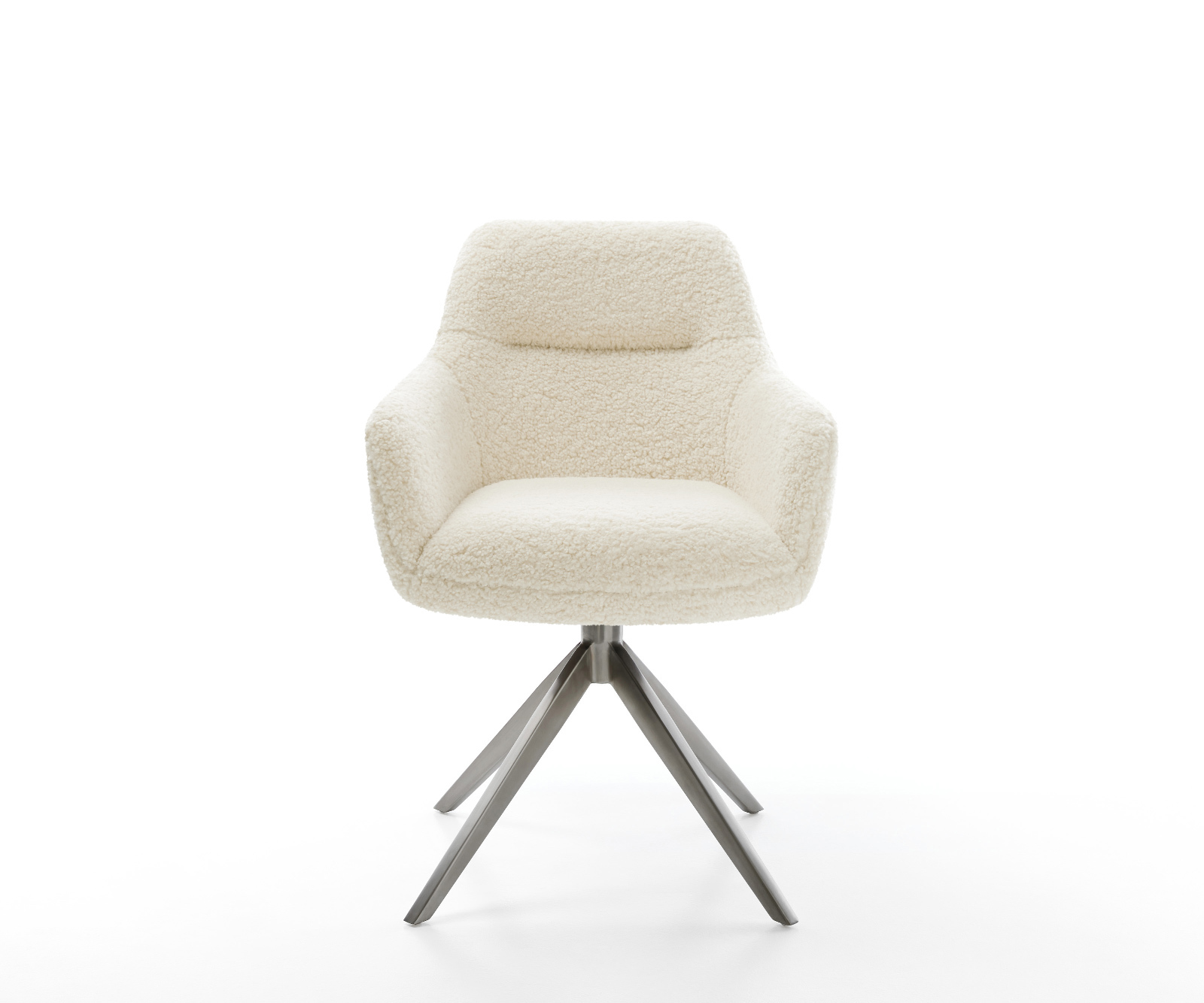 Jídelní židle Pejo-Flex plyšový manšestr béžová křížová podnož široká grafitová 360° otočný houpací funkce taštičkové pružiny - Obrázek 2