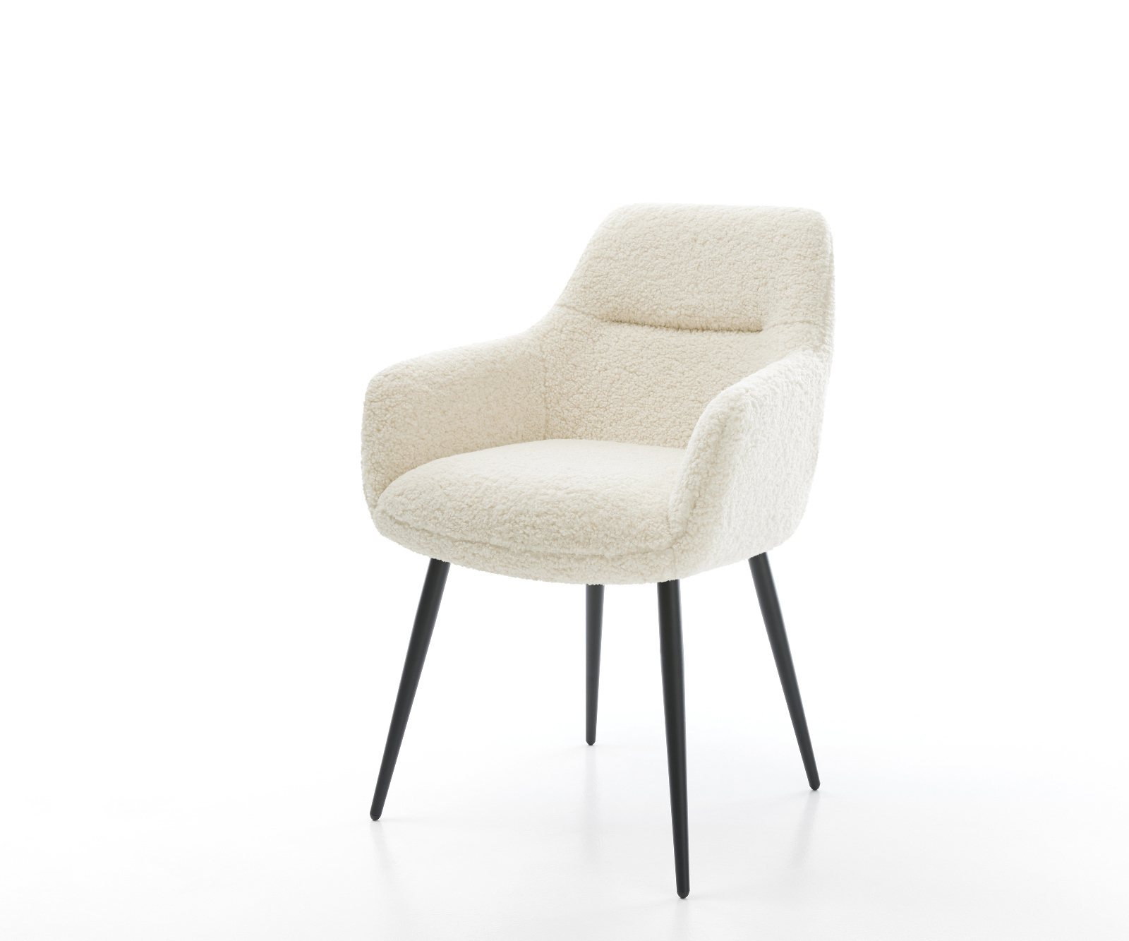 Jídelní židle Pejo-Flex plyšový manšestr béžová 4 nohy zúžené černá taštičkové pružiny