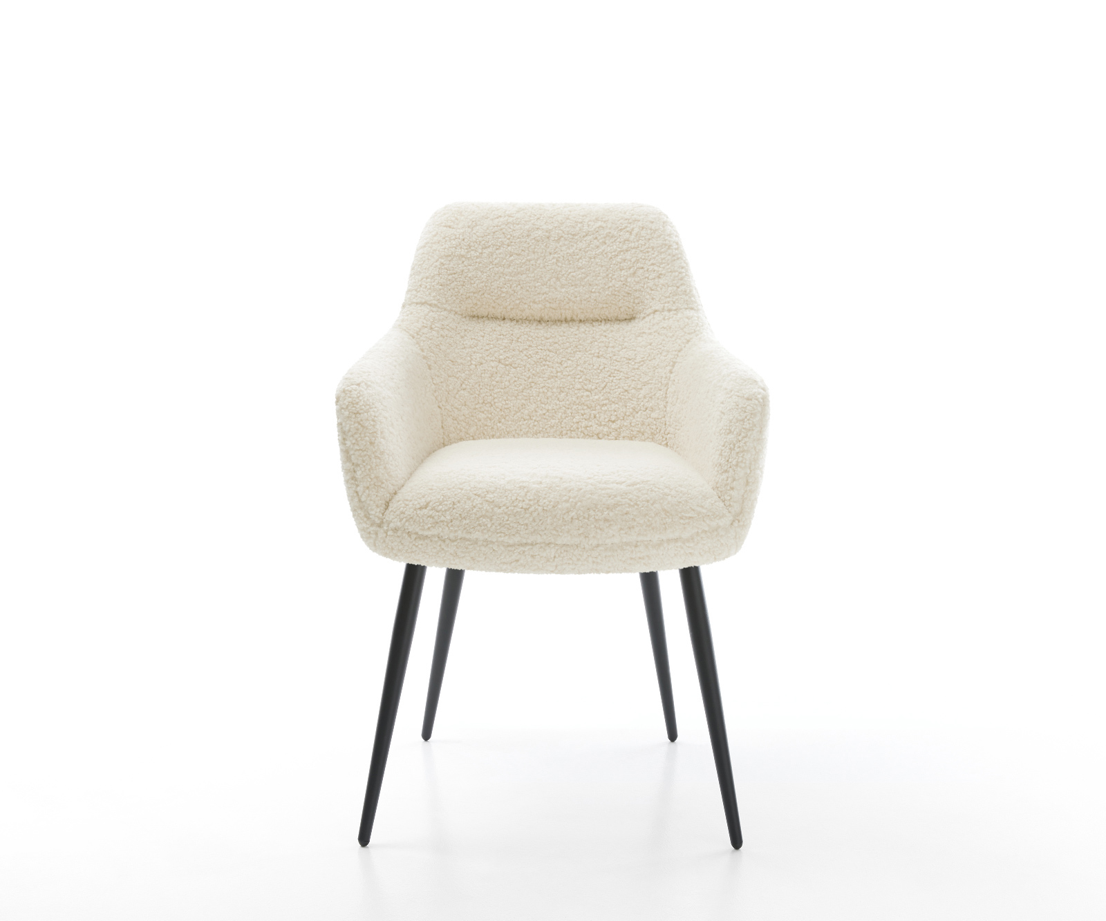 Jídelní židle Pejo-Flex plyšový manšestr béžová 4 nohy zúžené černá taštičkové pružiny - Obrázek 2