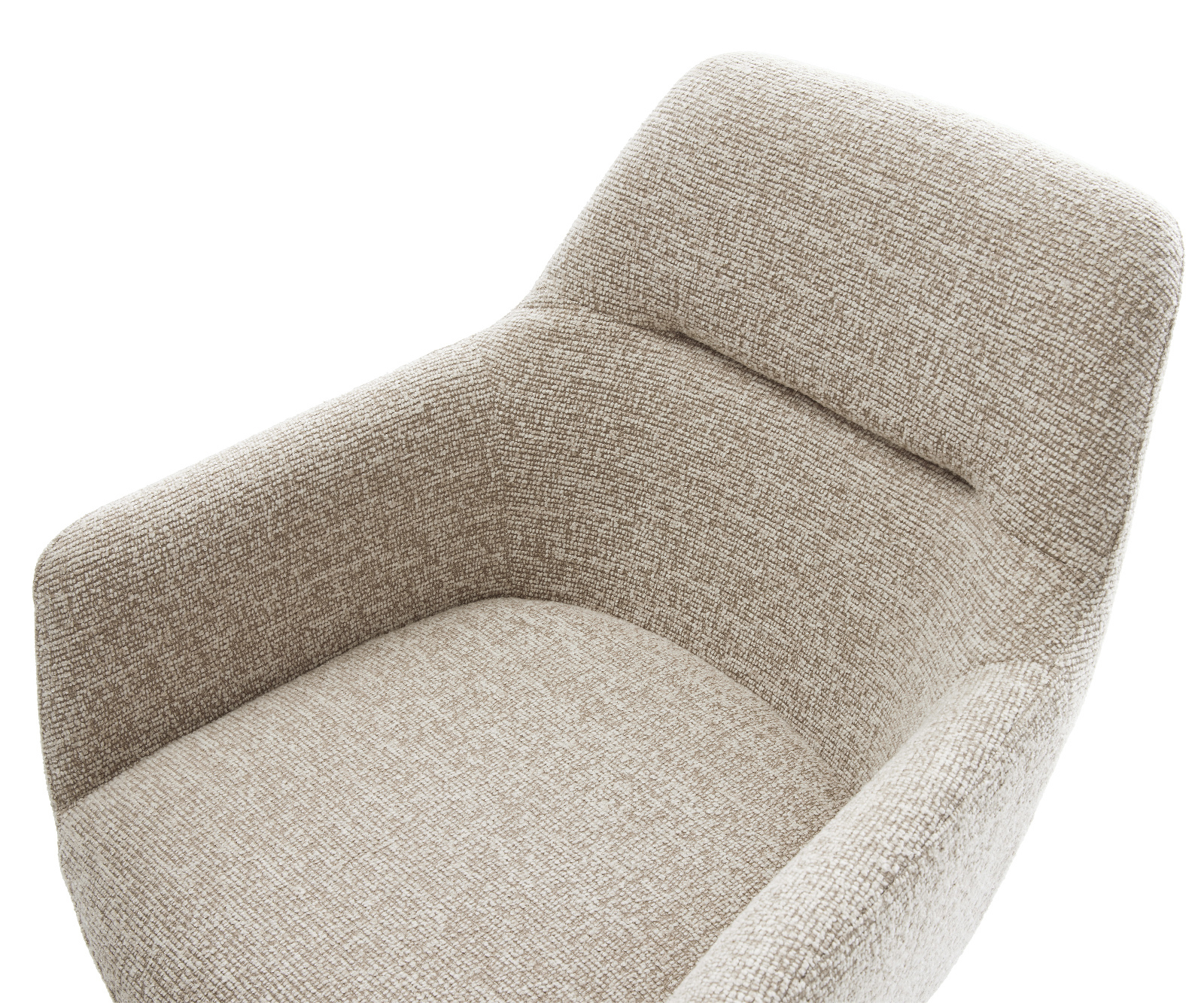 Jídelní židle Pejo-Flex látka Měkký béžová křížová podnož široká černá 360° otočný houpací funkce taštičkové pružiny - Obrázek 4