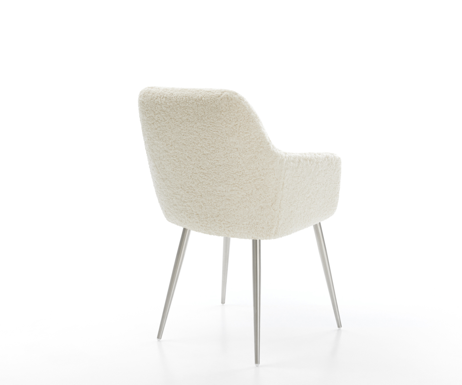 Jídelní židle Pejo-Flex plyšový manšestr béžová 4 nohy zúžené nerezová ocel taštičkové pružiny - Obrázek 5