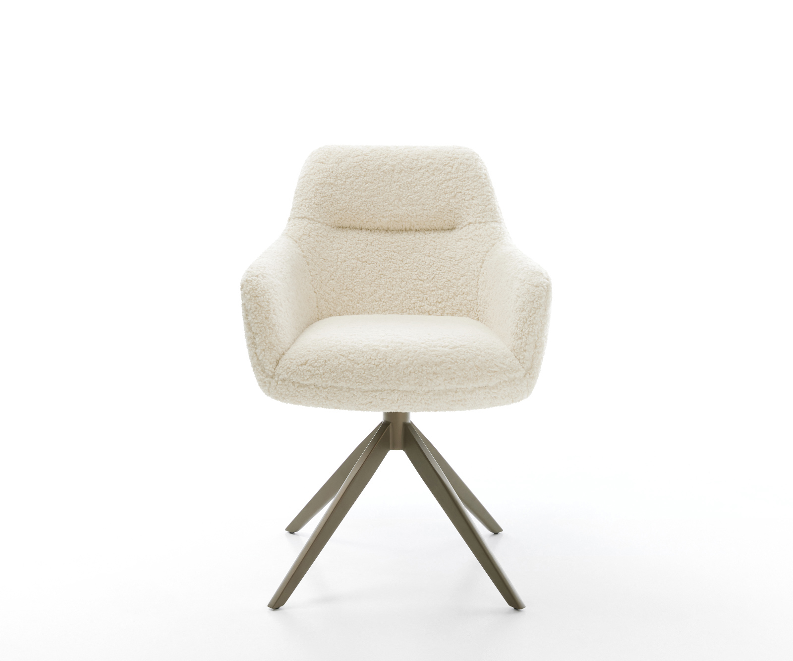 Jídelní židle Pejo-Flex plyšový manšestr béžová křížová podnož široká titanová barva 360° otočný houpací funkce taštičkové pružiny - Obrázek 2