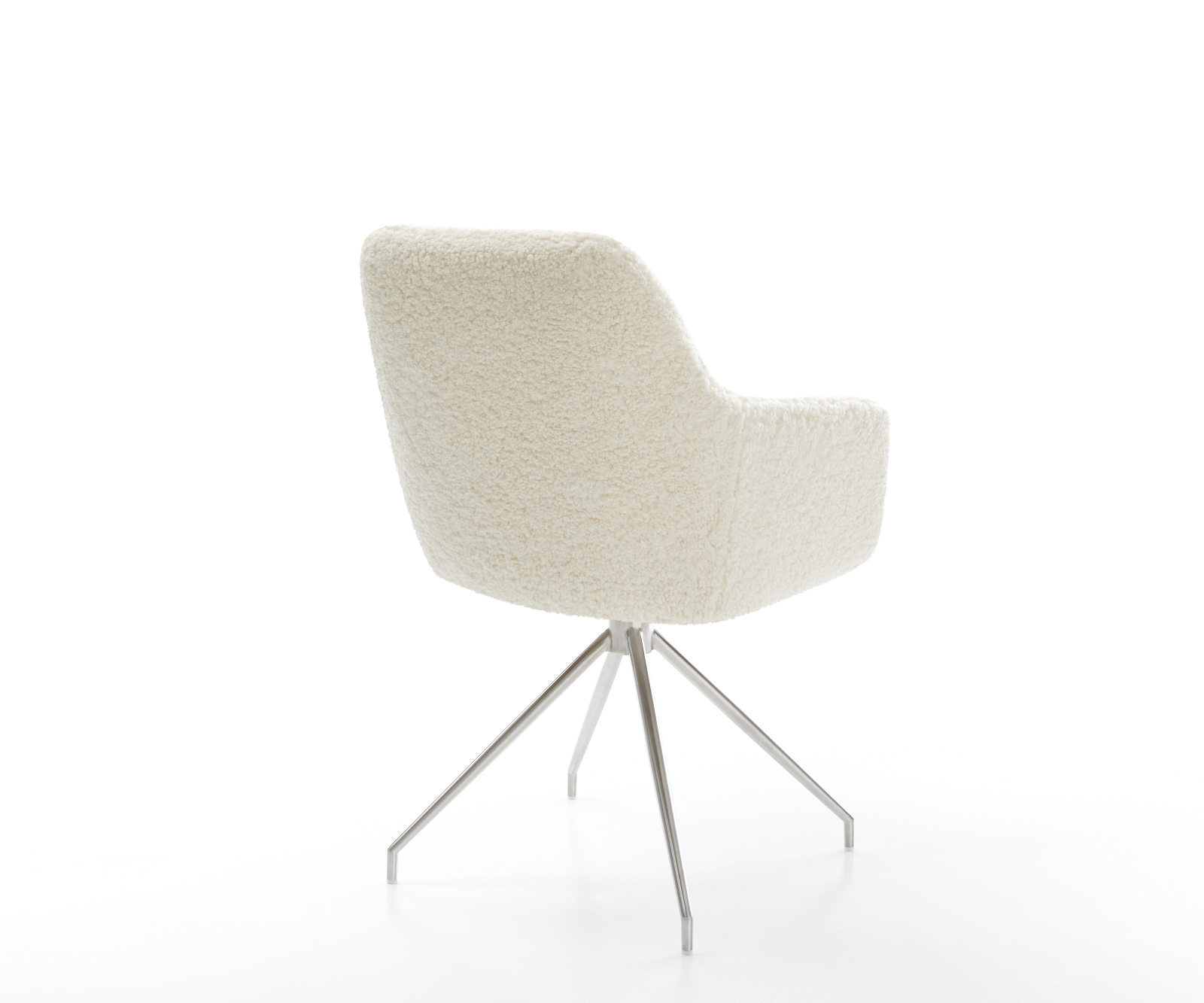 Jídelní židle Pejo-Flex plyšový manšestr béžová křížová podnož zúžená nerezová ocel taštičkové pružiny - Obrázek 5