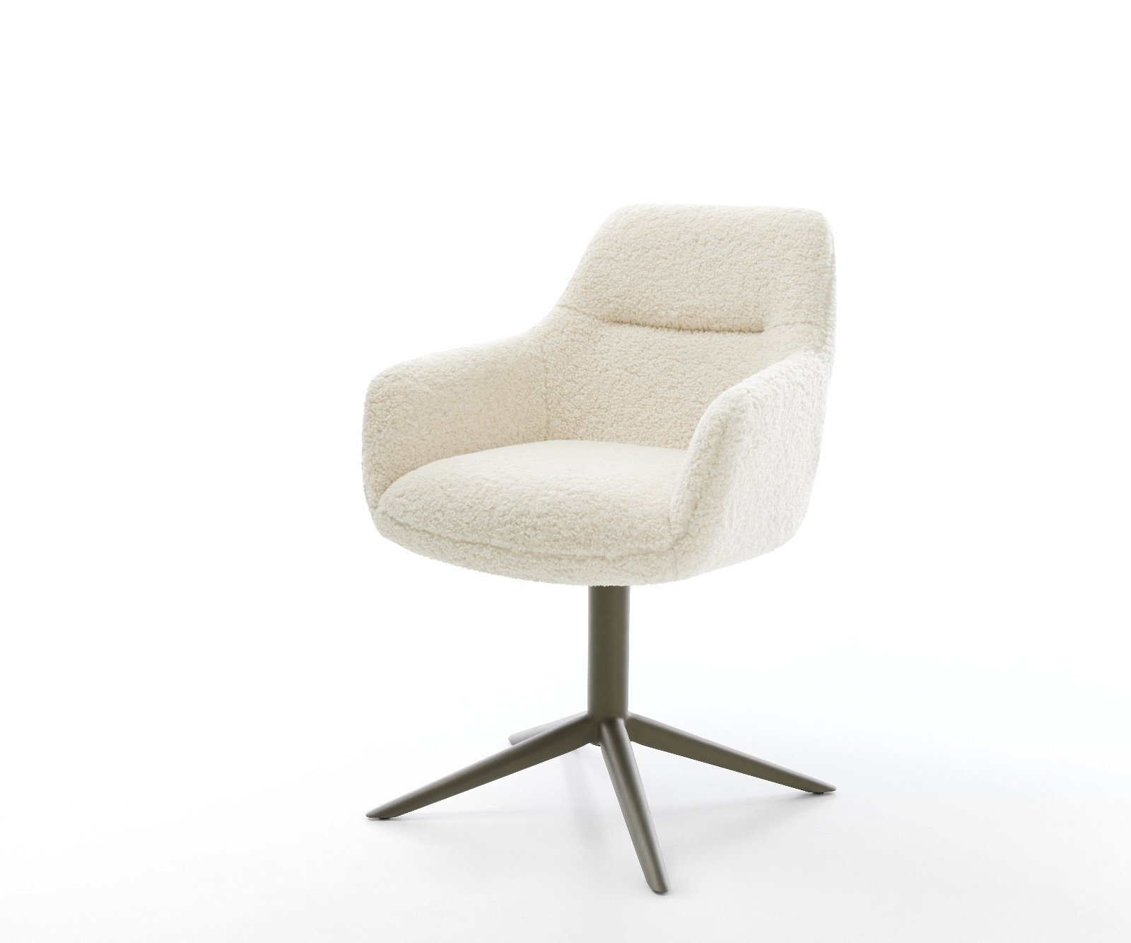 Jídelní židle Pejo-Flex plyšový manšestr béžová křížová podnož titanová barva 360° otočný houpací funkce taštičkové pružiny