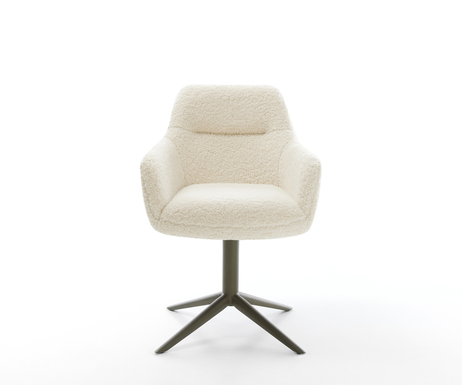 Jídelní židle Pejo-Flex plyšový manšestr béžová křížová podnož titanová barva 360° otočný houpací funkce taštičkové pružiny - Obrázek 2