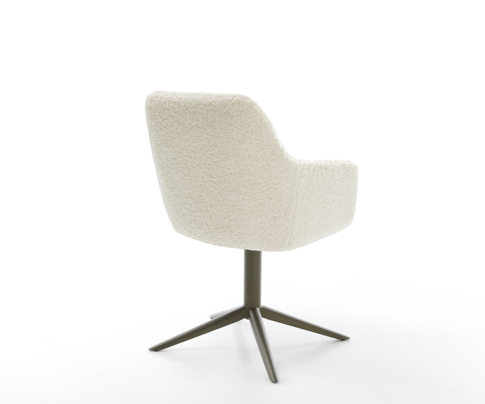 Jídelní židle Pejo-Flex plyšový manšestr béžová křížová podnož titanová barva 360° otočný houpací funkce taštičkové pružiny - Obrázek 5