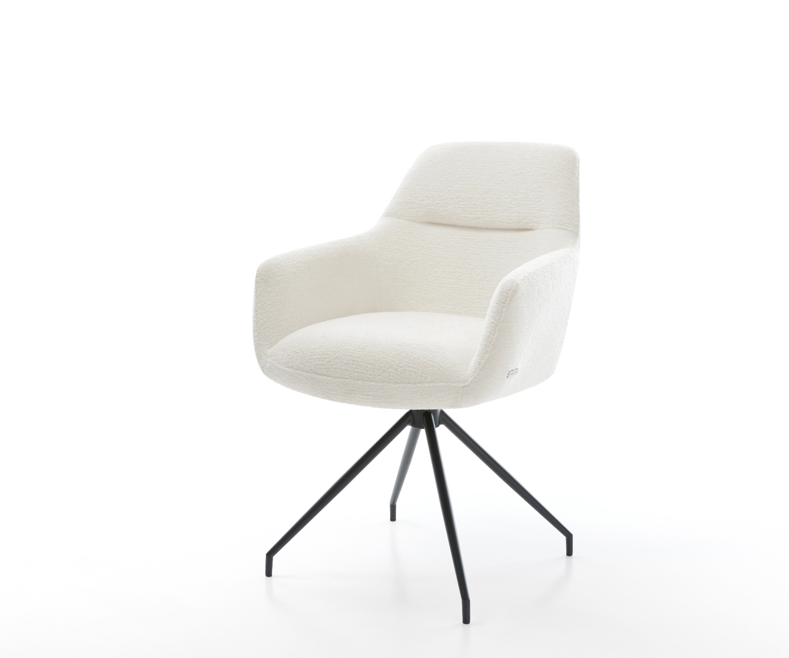 Jídelní židle Pejo-Flex bouclé měkký béžová křížová podnož zúžená černá taštičkové pružiny