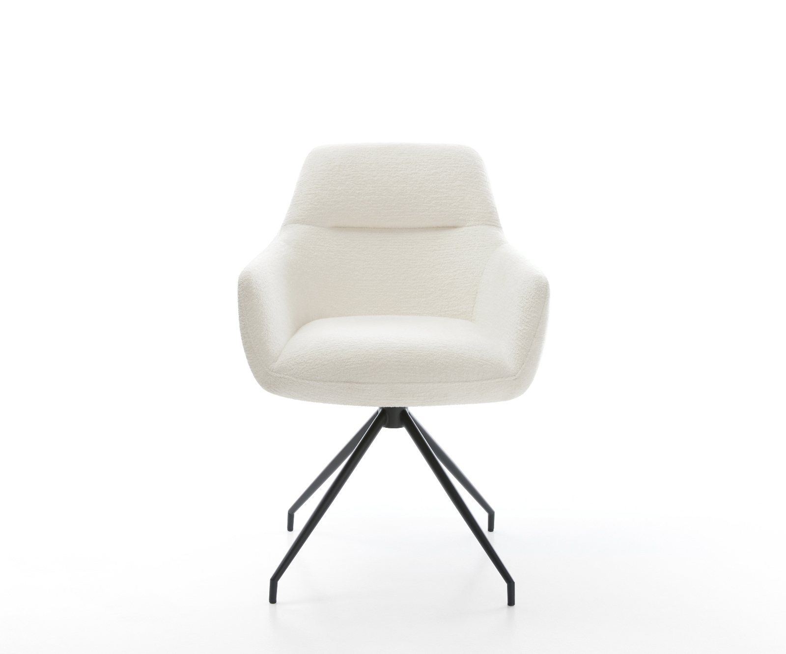 Jídelní židle Pejo-Flex bouclé měkký béžová křížová podnož zúžená černá taštičkové pružiny - Obrázek 2