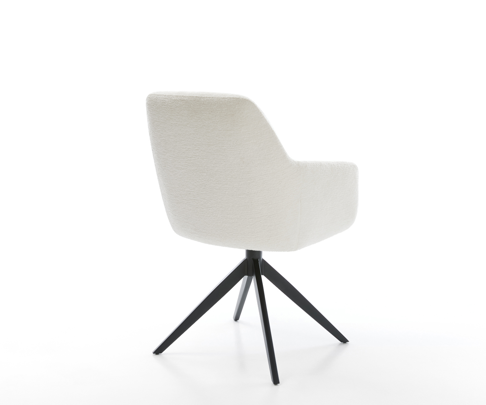 Jídelní židle Pejo-Flex bouclé měkký béžová křížová podnož široká černá 360° otočný houpací funkce taštičkové pružiny - Obrázek 5