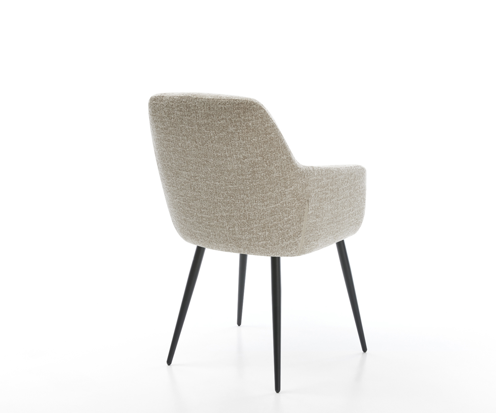 Jídelní židle Pejo-Flex tkanina Měkký béžová 4-nohá zúžená černá taštičkové pružiny - Obrázek 5