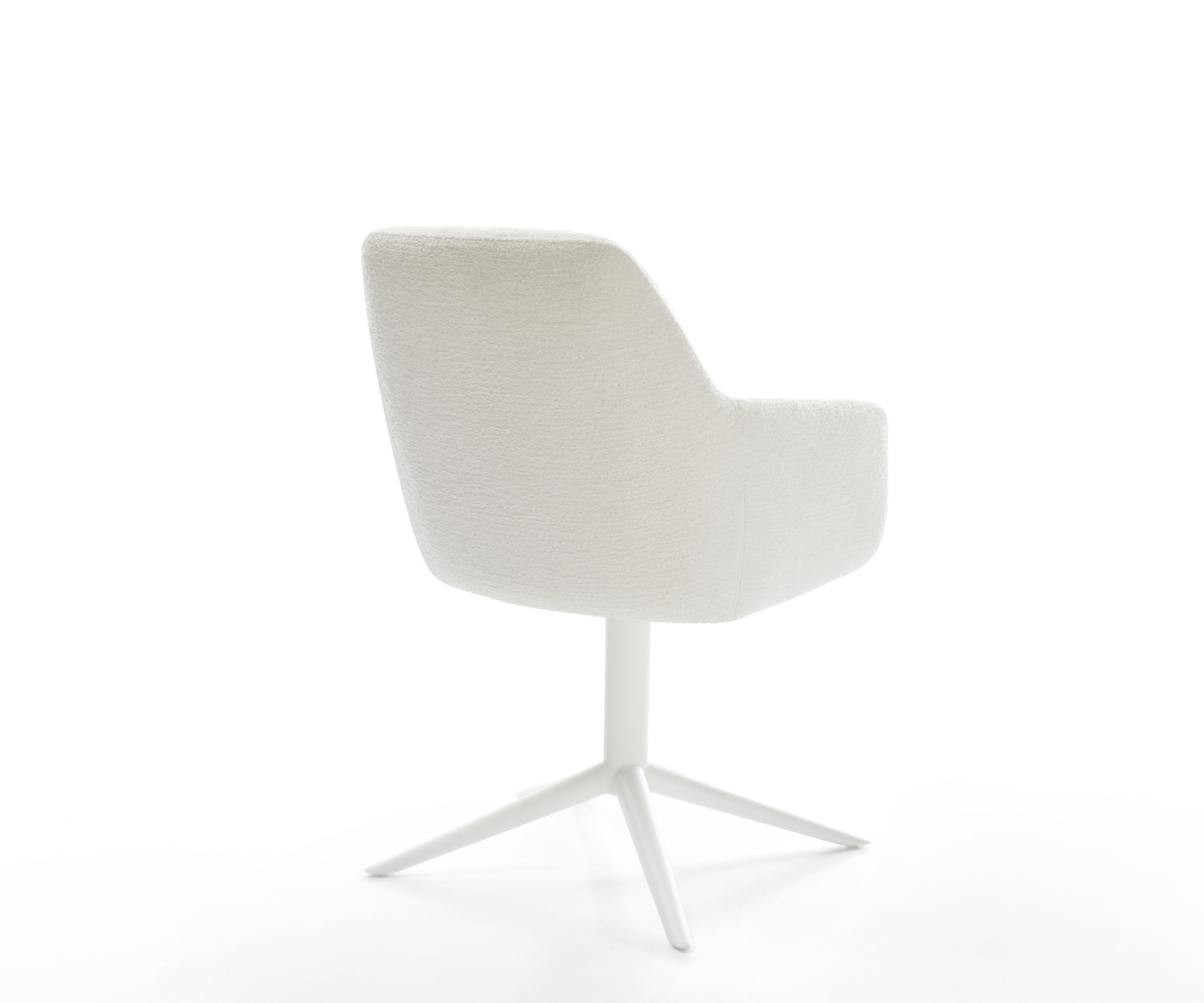 Jídelní židle Pejo-Flex bouclé měkký béžová podnož křížová bílá 360° otočný houpací funkce taštičkové pružiny - Obrázek 5