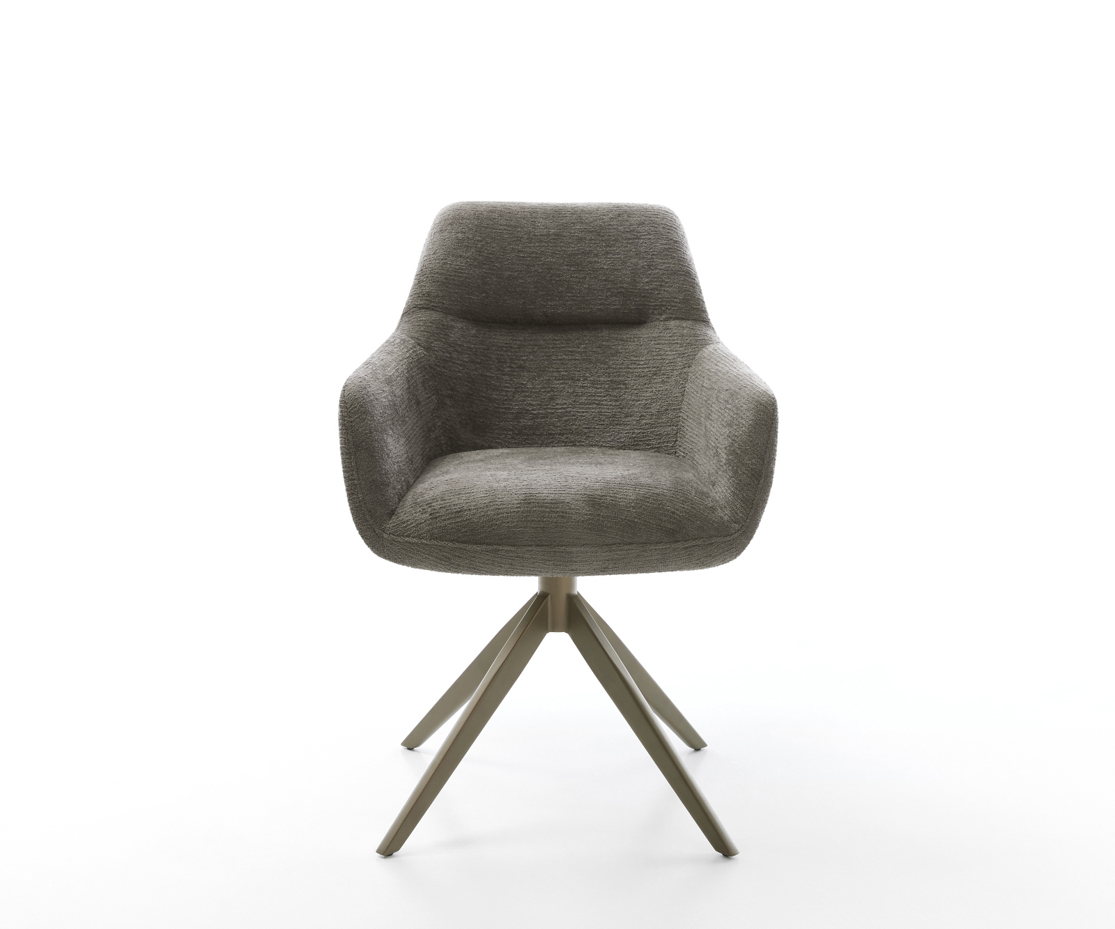 Jídelní židle Pejo-Flex bouclé měkký tmavě béžová křížová podnož široká titanová barva 360° otočný houpací funkce taštičkové pružiny - Obrázek 2