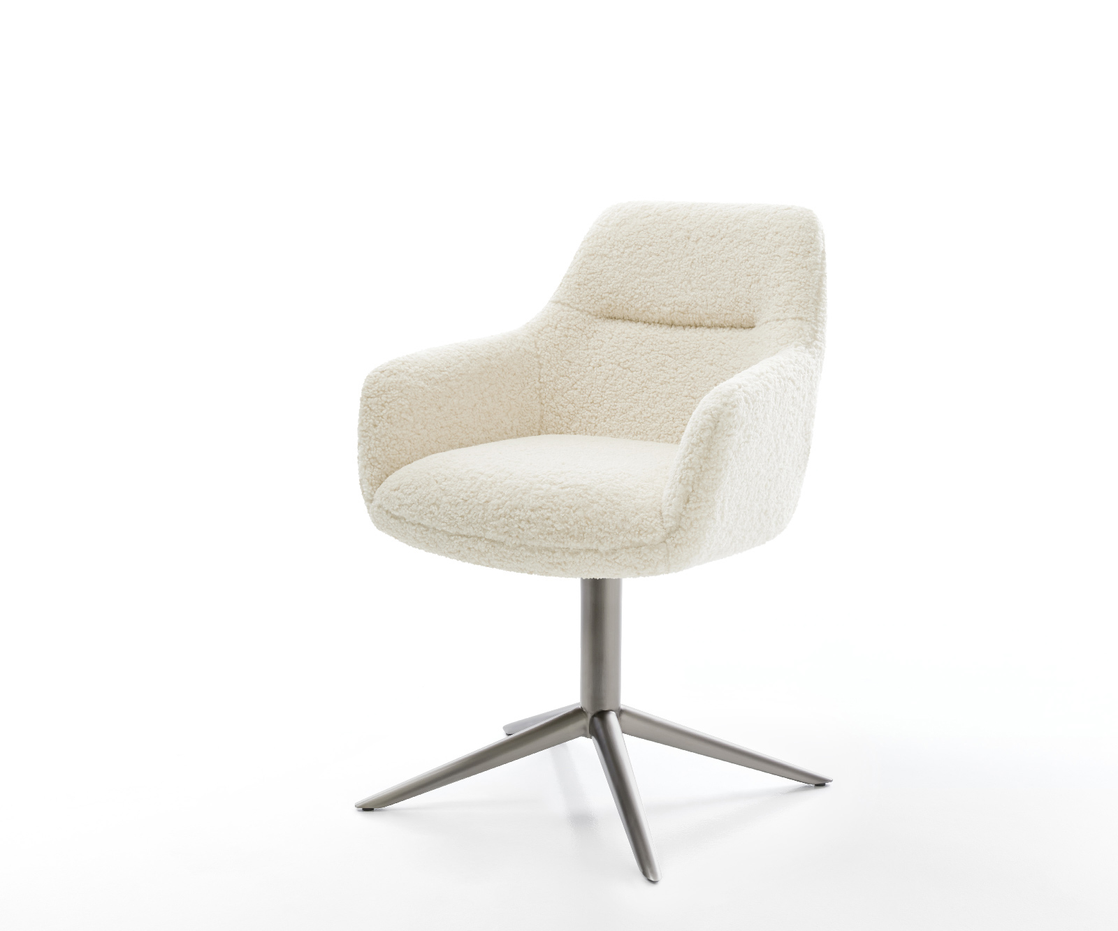 Jídelní židle Pejo-Flex plyšový manšestr béžová křížová podnož grafitová 360° otočný houpací funkce taštičkové pružiny