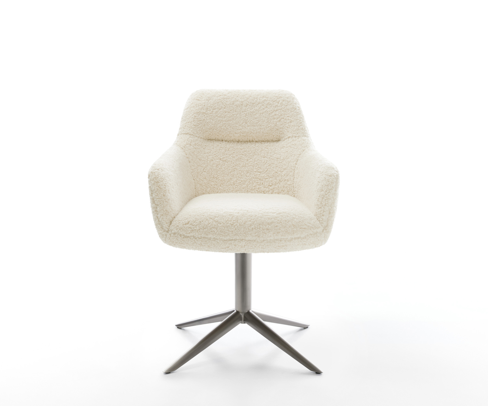 Jídelní židle Pejo-Flex plyšový manšestr béžová křížová podnož grafitová 360° otočný houpací funkce taštičkové pružiny - Obrázek 2