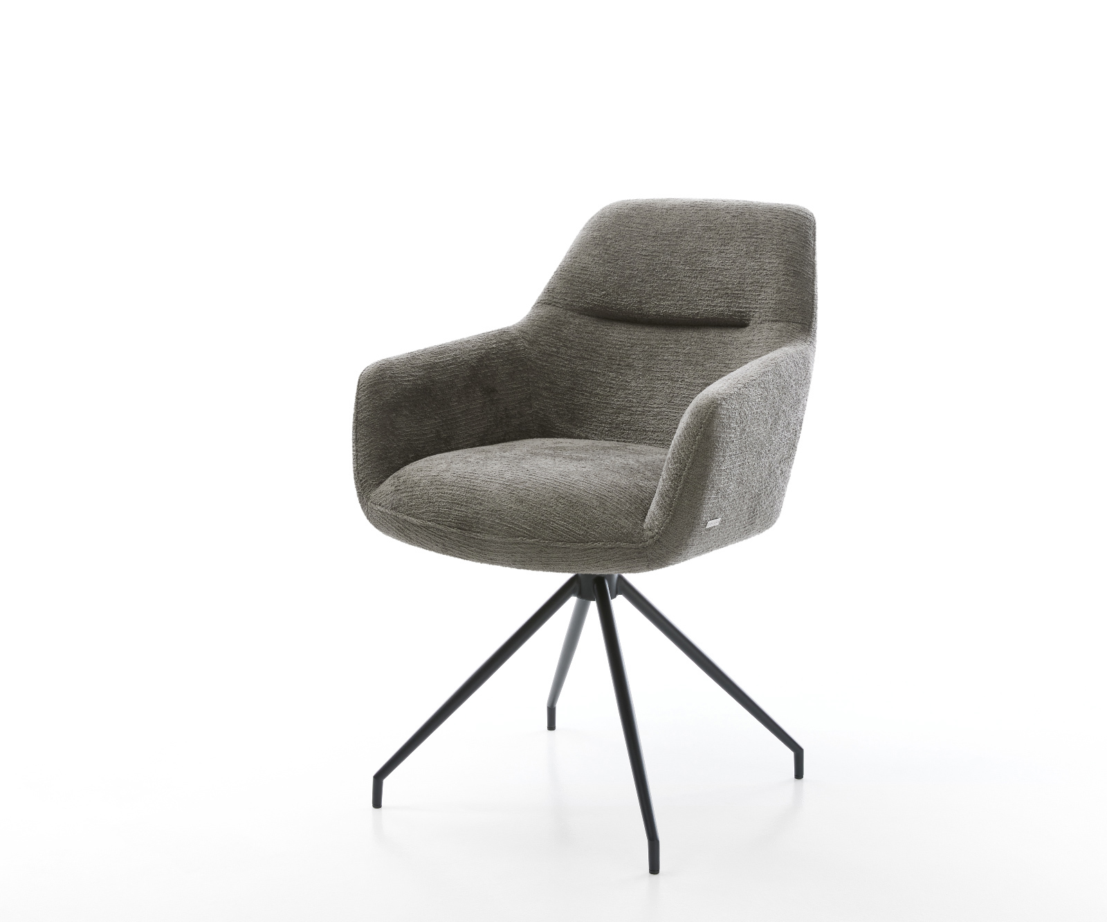 Jídelní židle Pejo-Flex bouclé měkký tmavě béžová křížová podnož zúžená černá taštičkové pružiny